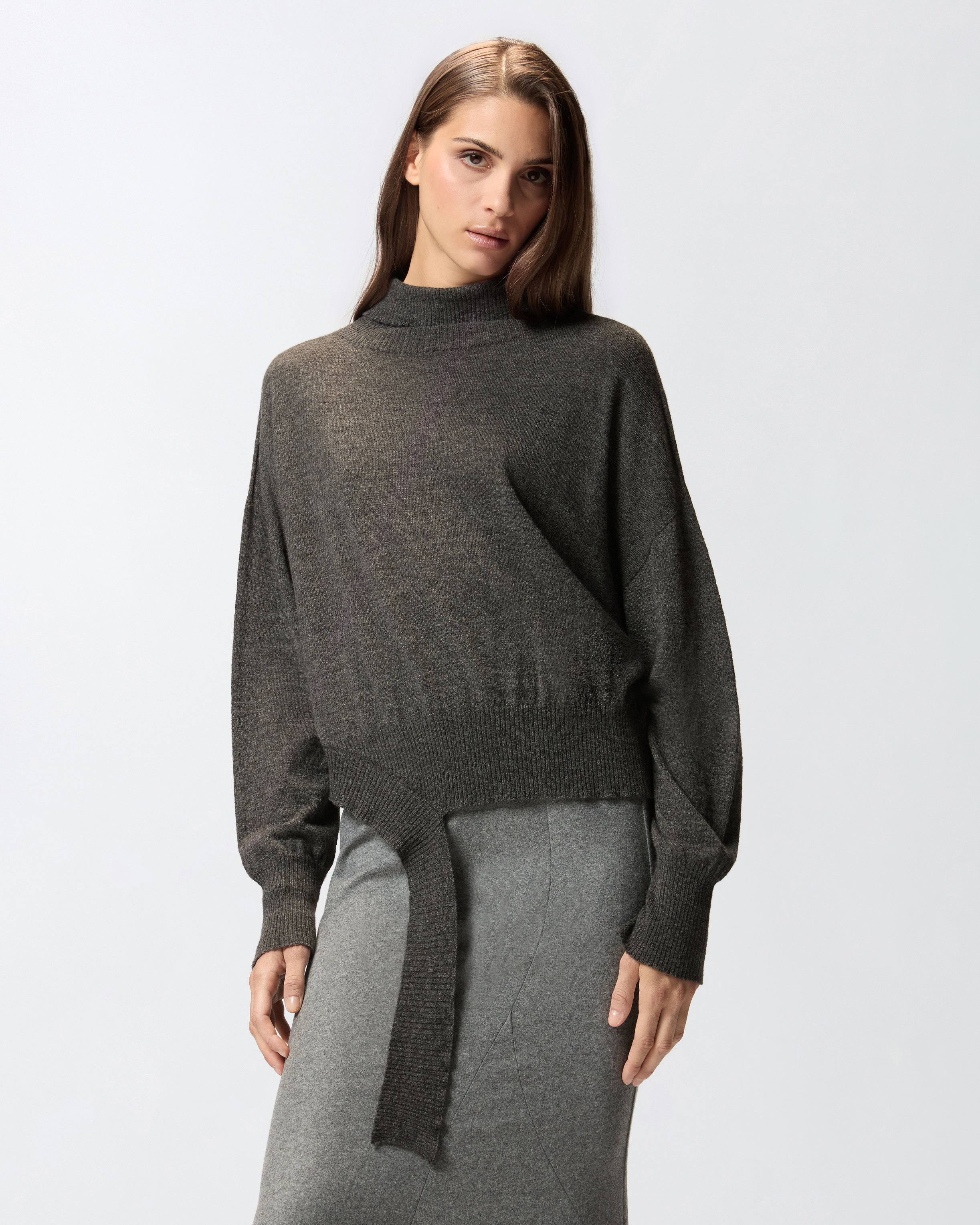 Knit turtleneck sweater PINKO Grey