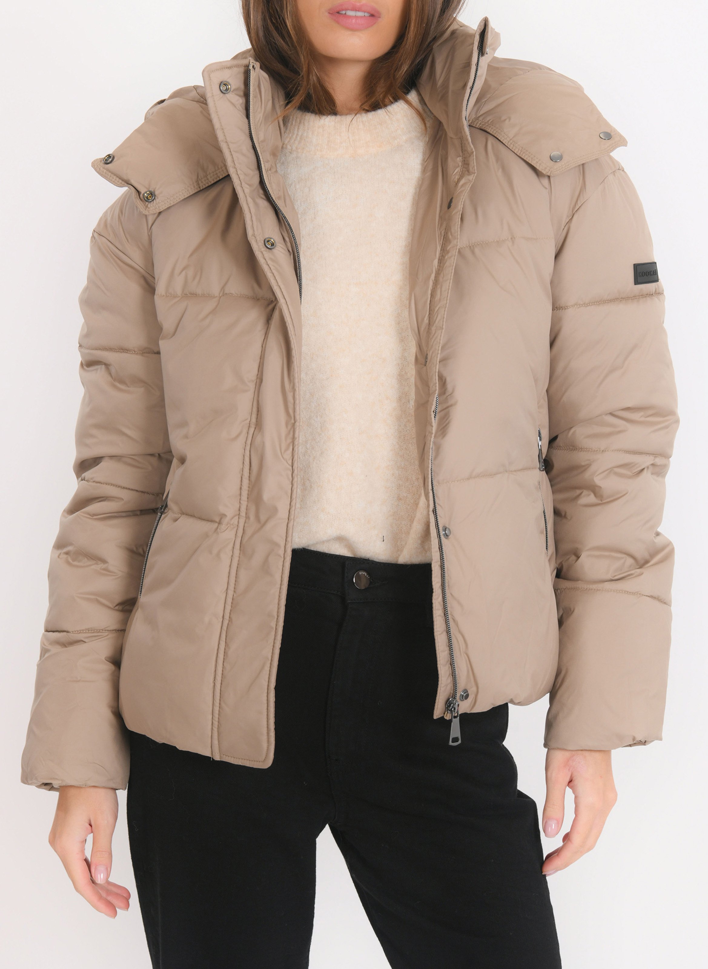 Doudoune à capuche oversize KOOKAI Beige