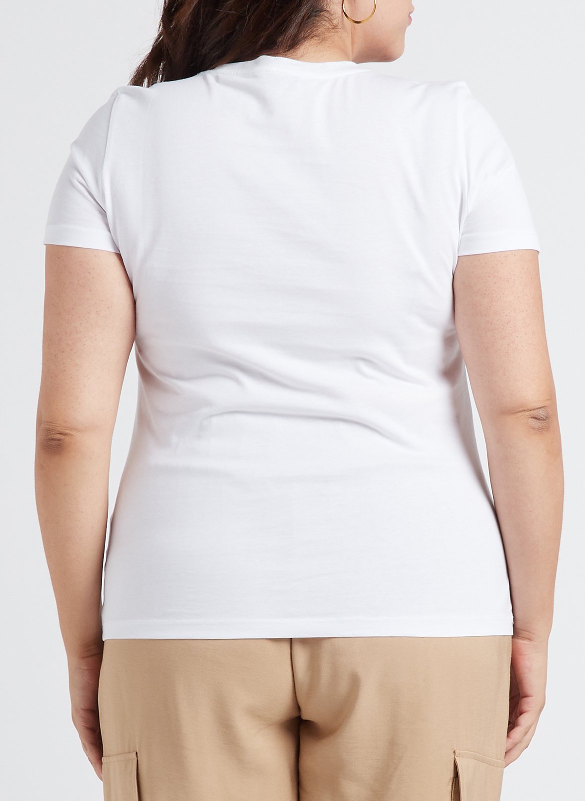 Tee-shirt col rond brodé en coton bio TOMMY HILFIGER Blanc
