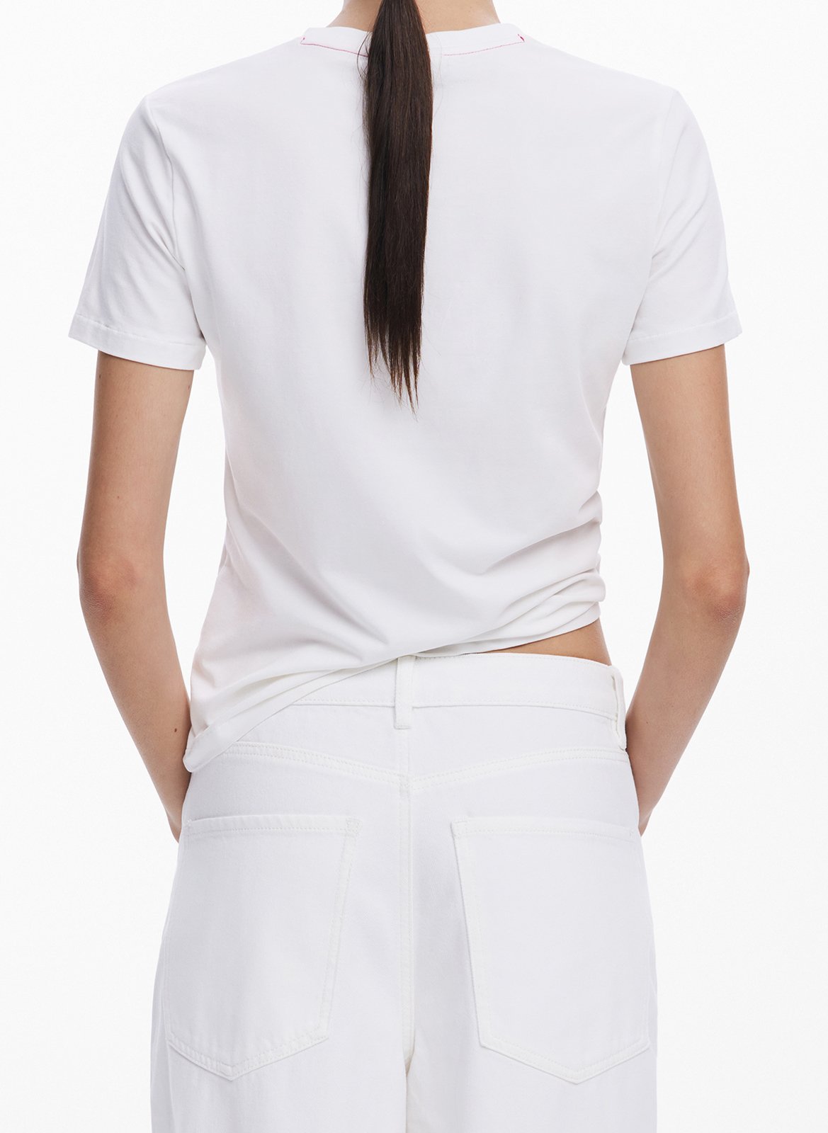 Tee-shirt ajusté en coton mélangé DESIGUAL Blanc