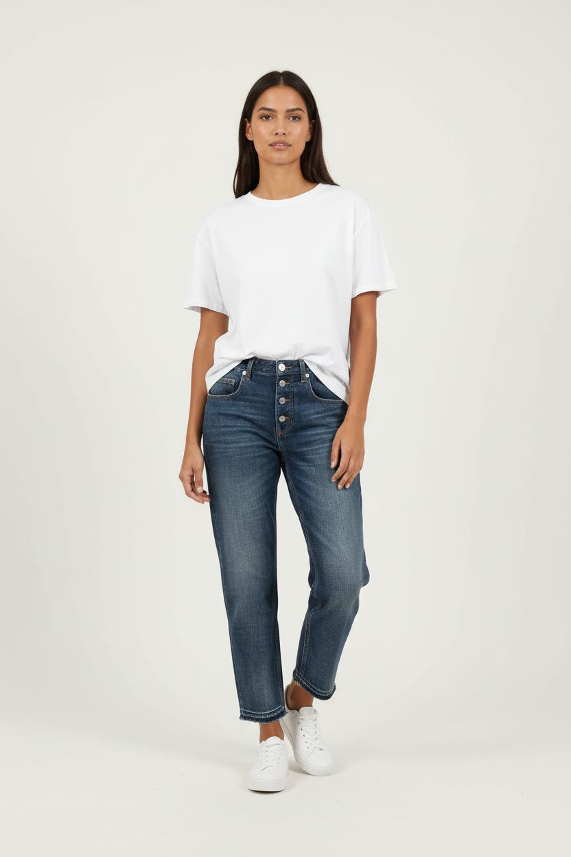 Cropped slim jeans with studs ISABEL MARANT ÉTOILE - SECONDE MAIN Blue
