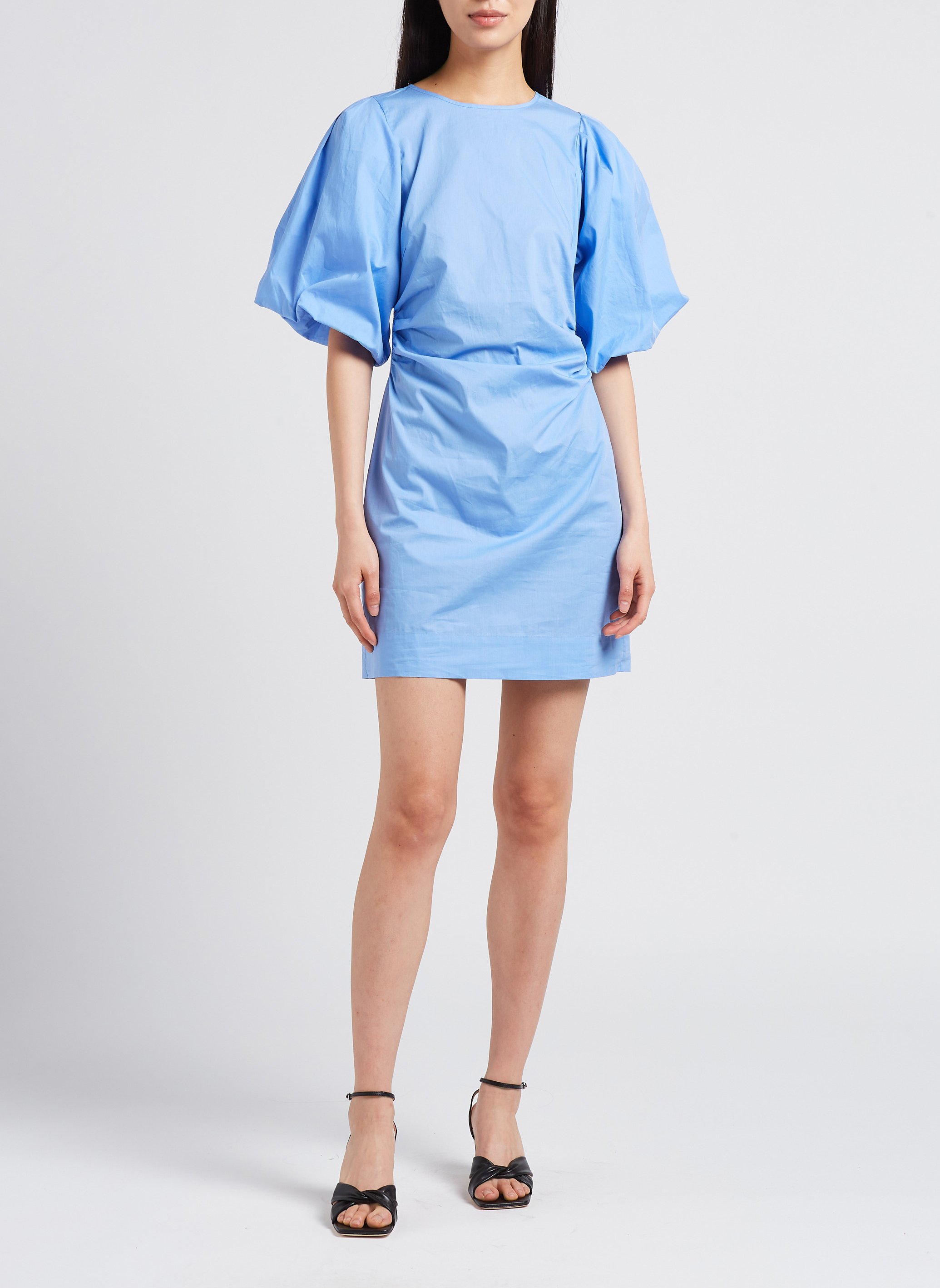 Robe courte cintré en coton  SECOND FEMALE Bleu