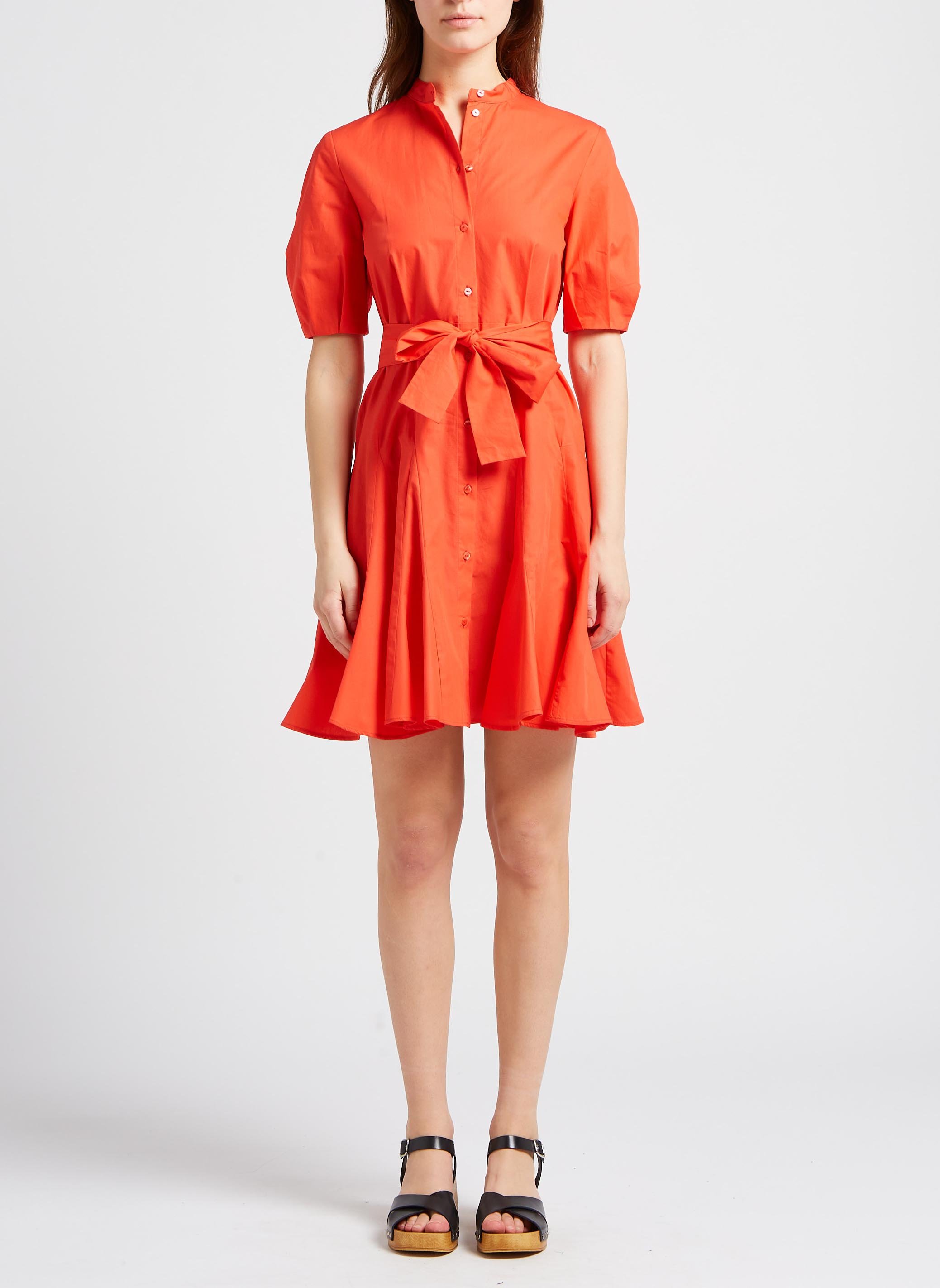 Robe courte col rond en coton  PENNYBLACK Rouge