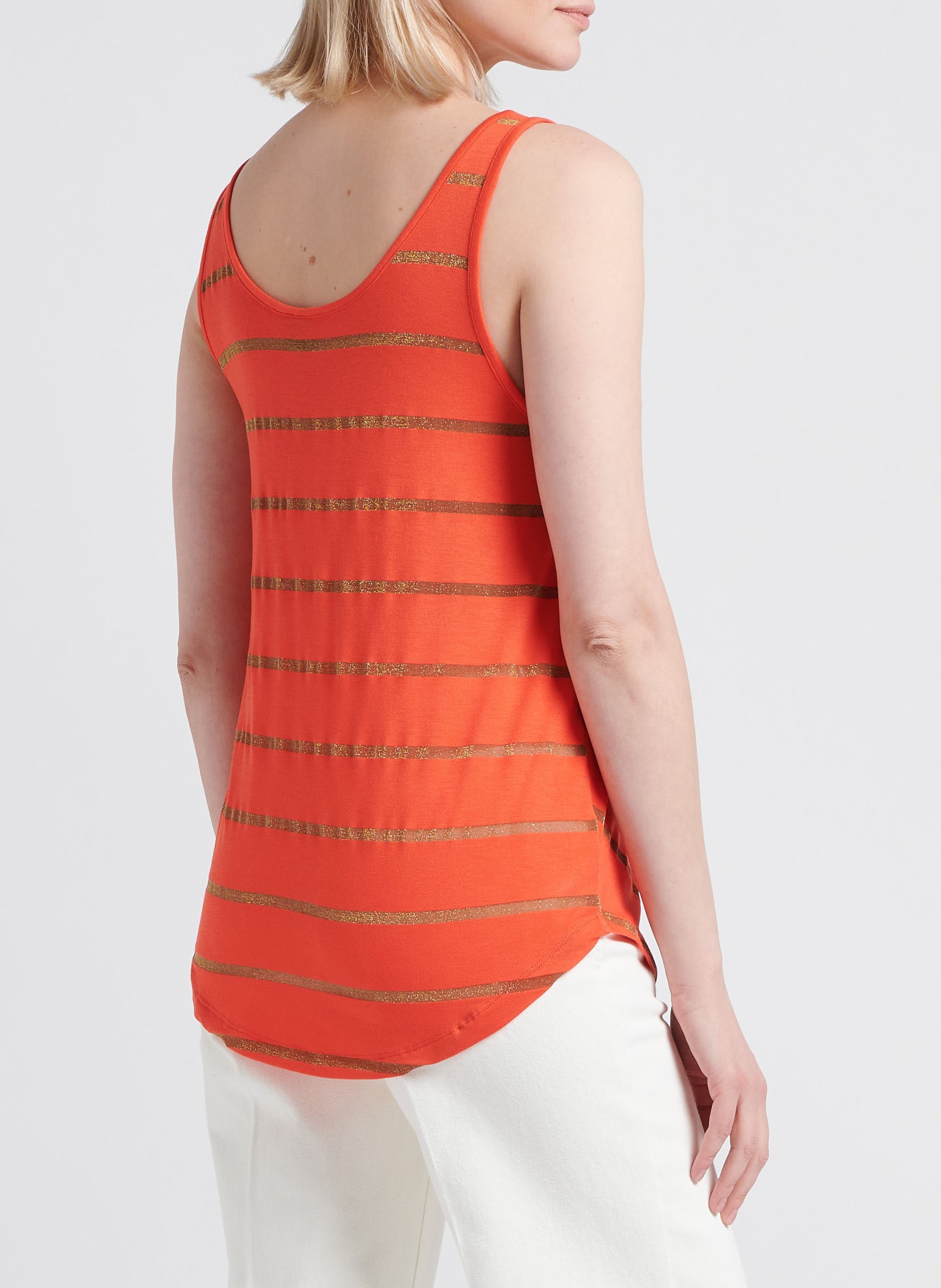 Singlet met ronde hals en glanzende strepen PIECES Veelkleurig