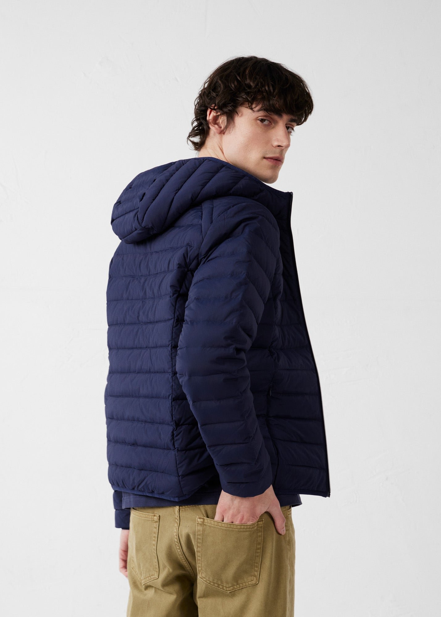Frantz Stretch Lightweight Hooded Puffer Coat JOTT Blue