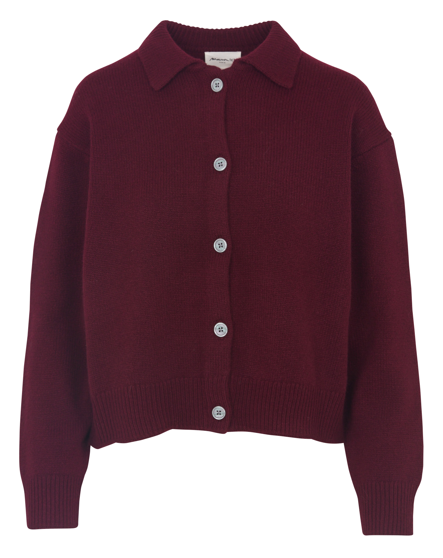 Cardigan court uni en laine MAISON 123