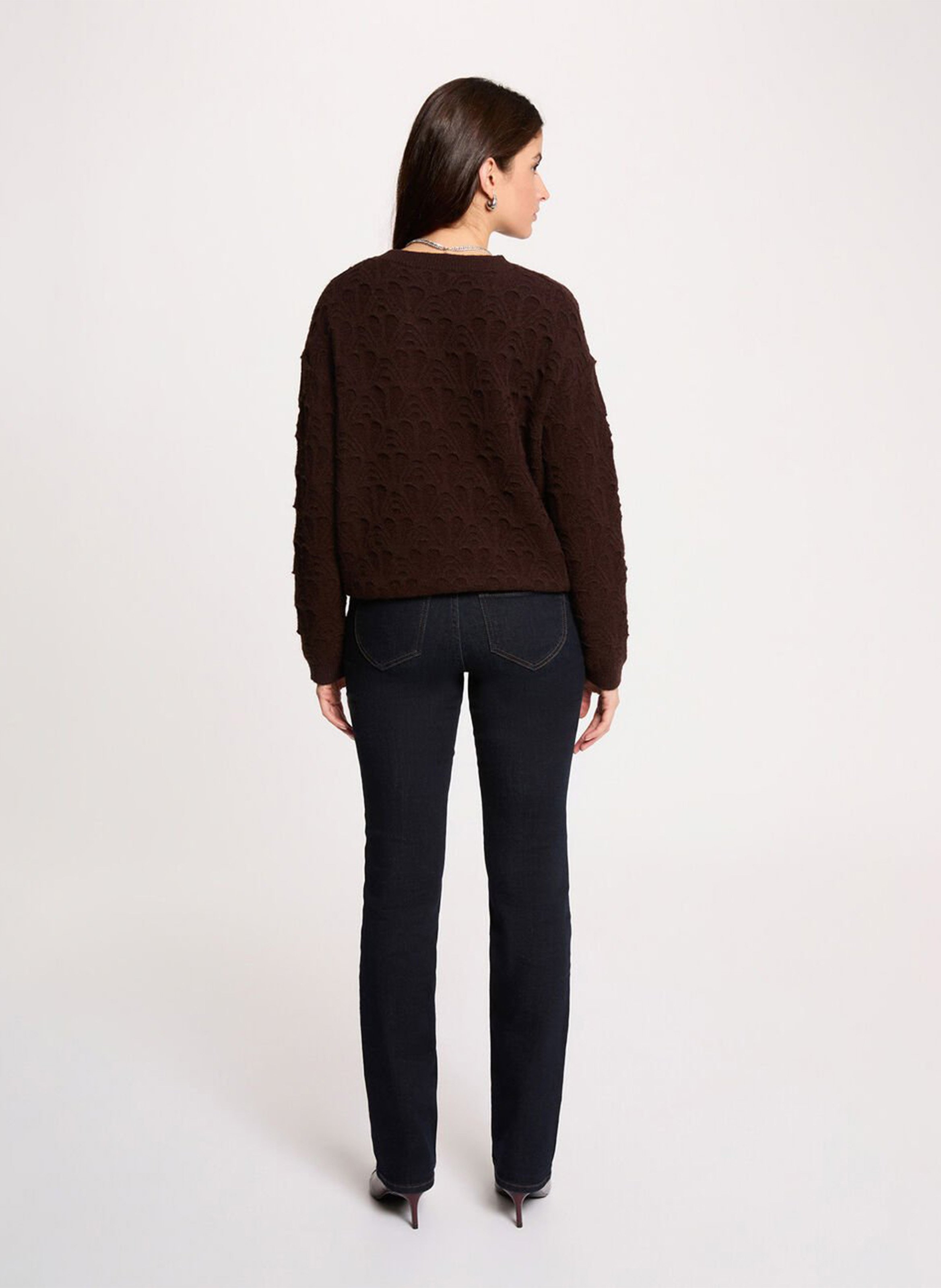 Pull col rond  MORGAN Brown