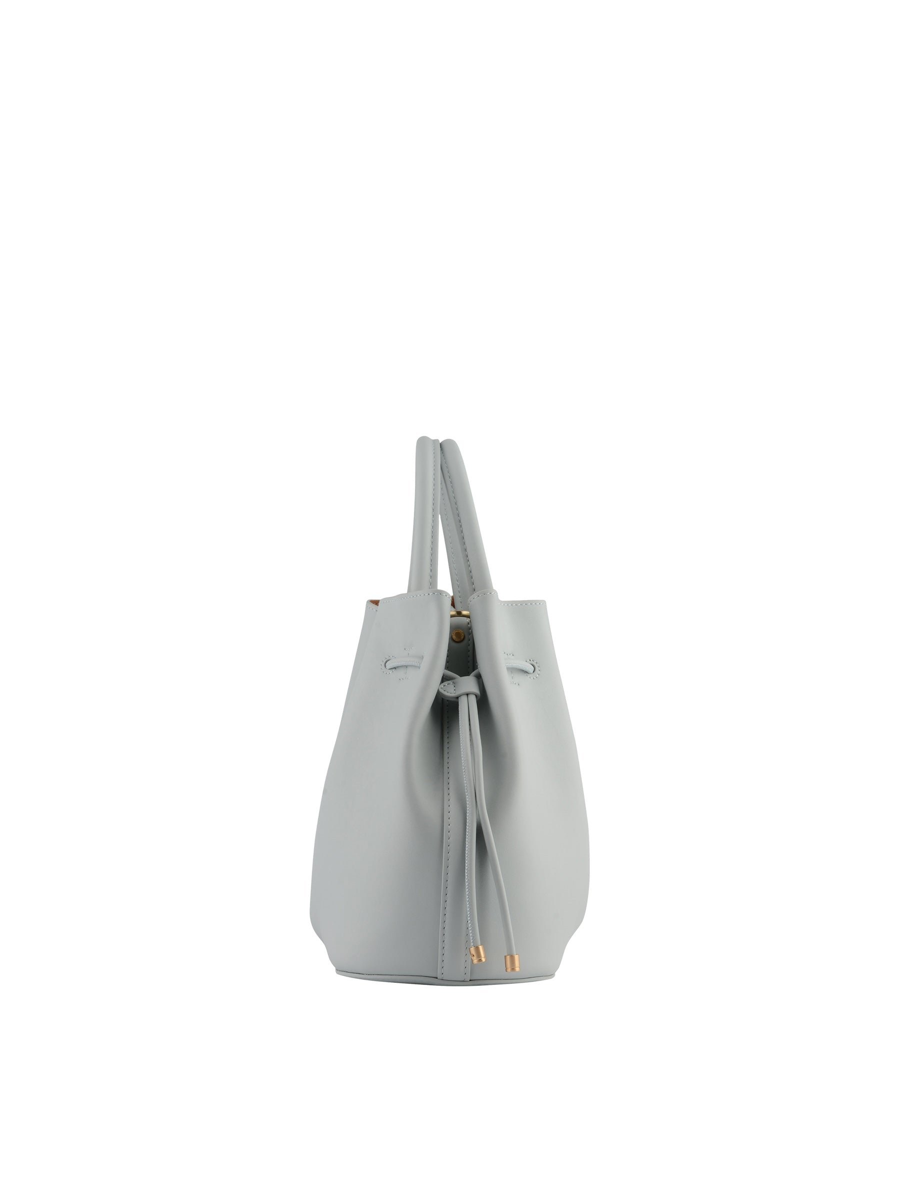 Calfskin leather handbag POURCHET Blue