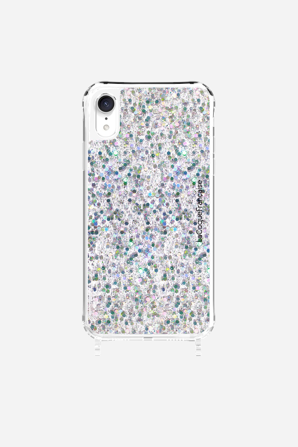 Phone case with holographic glitter rings for iPhone XR LA COQUE FRANCAISE Silver