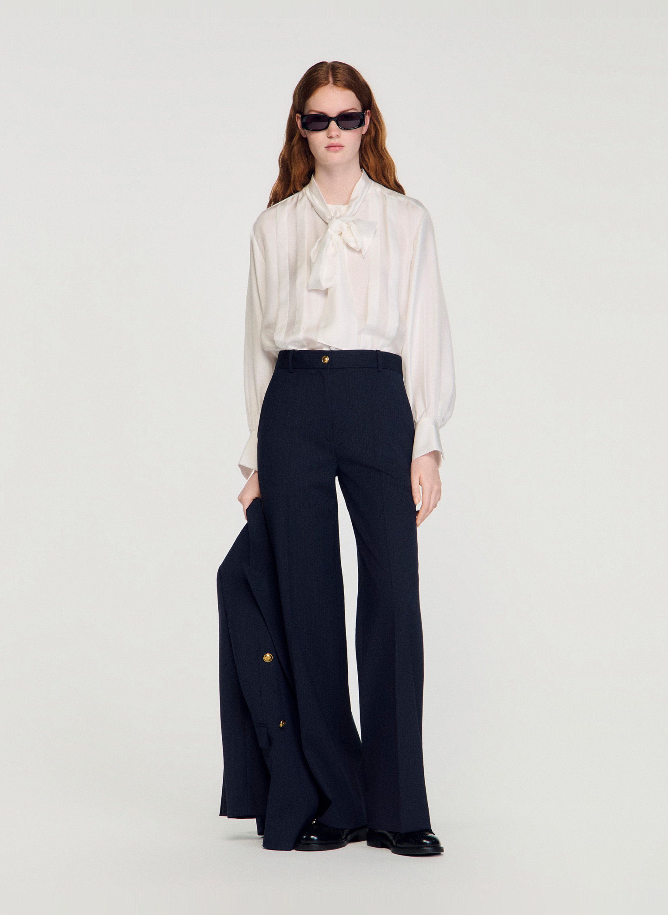 Gestreepte pantalon SANDRO Blauw