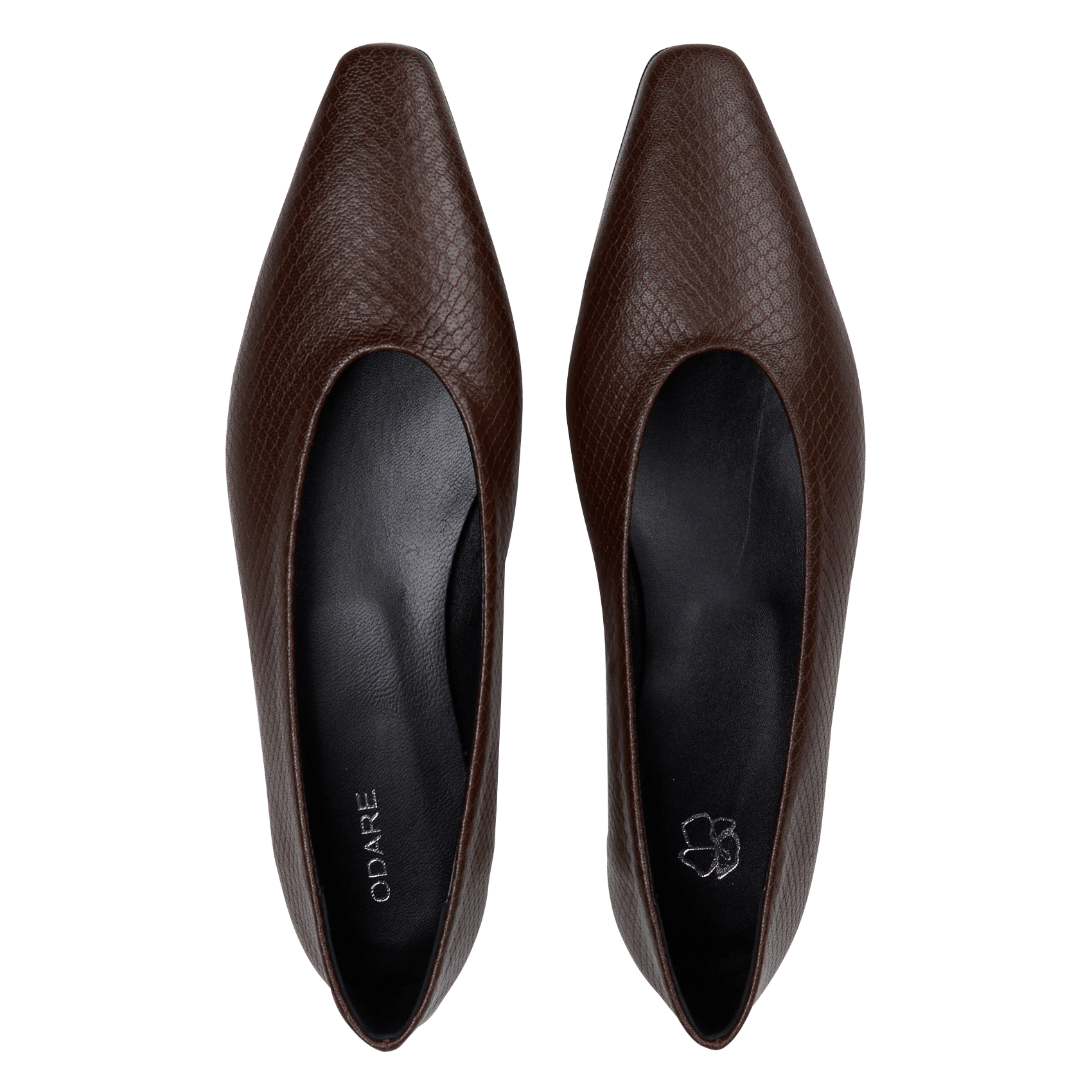 Spitze Ballerinas aus Jacquard-Python ODARE Braun