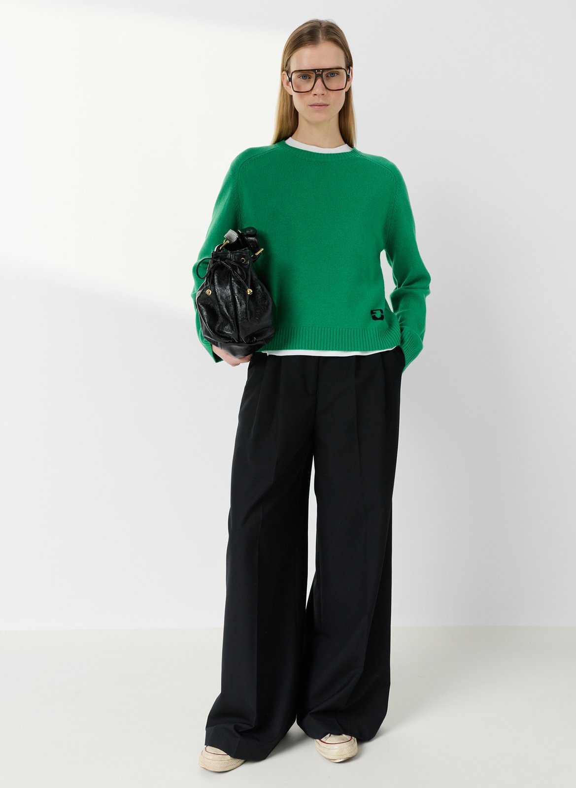 Gerade geschnittener Wollpullover mit Rundhalsausschnitt GERARD DAREL Grun