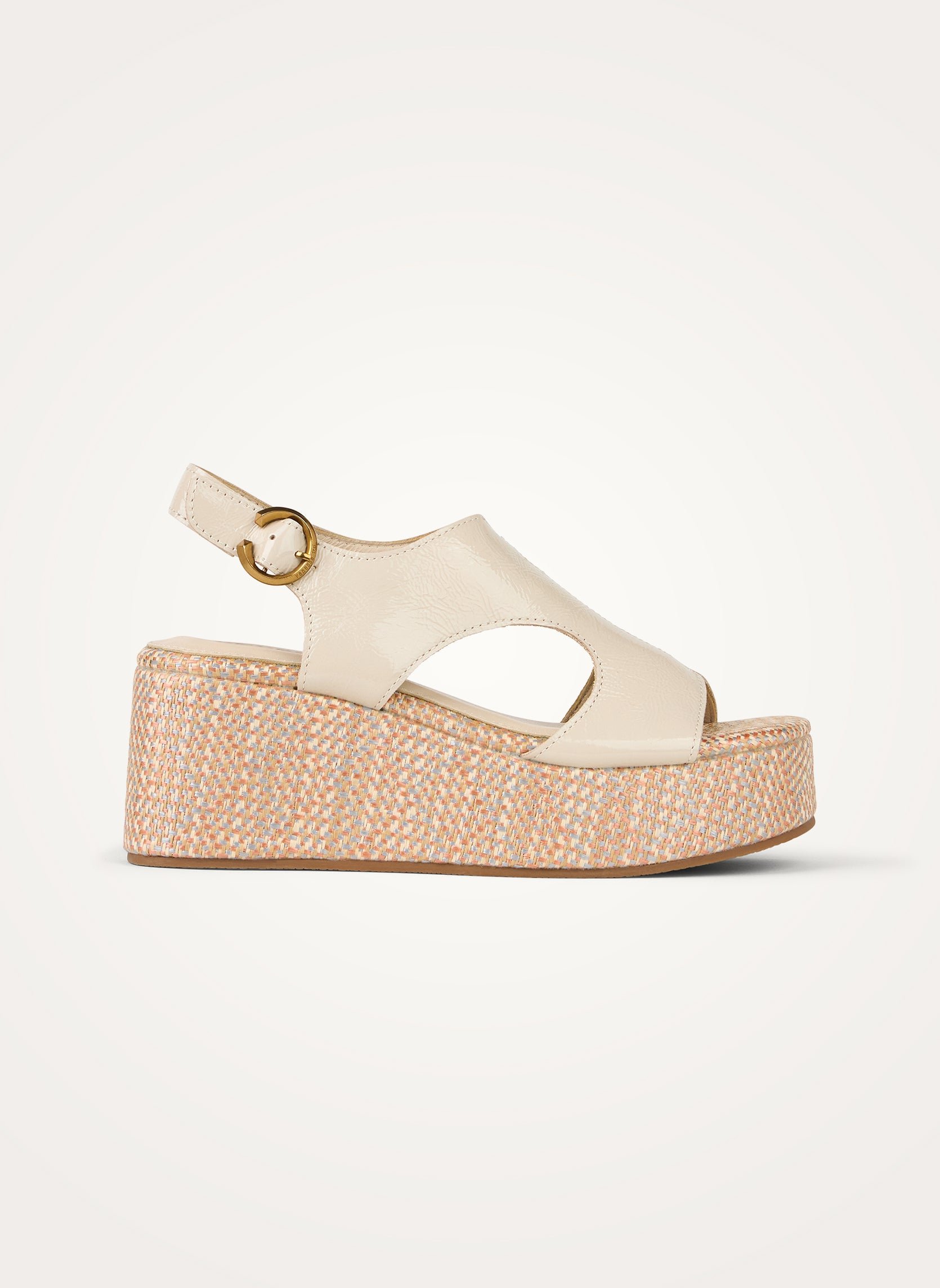 Suede platform sandals with strap VANESSA WU Beige