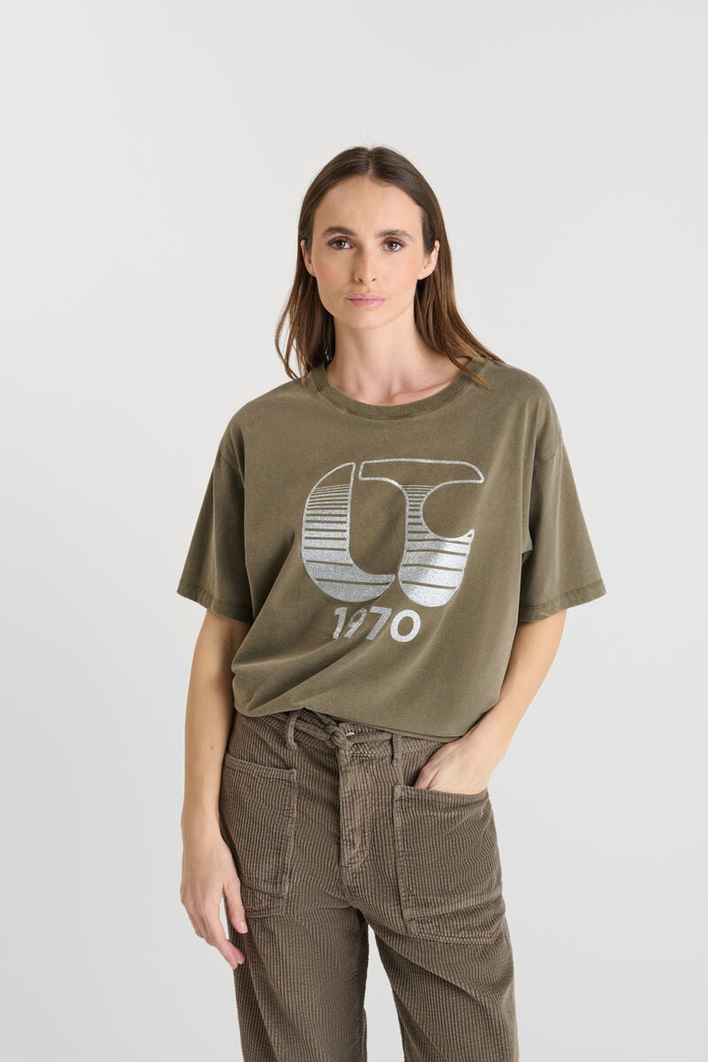 Tommy Badge T-shirt LE TEMPS DES CERISES Khaki