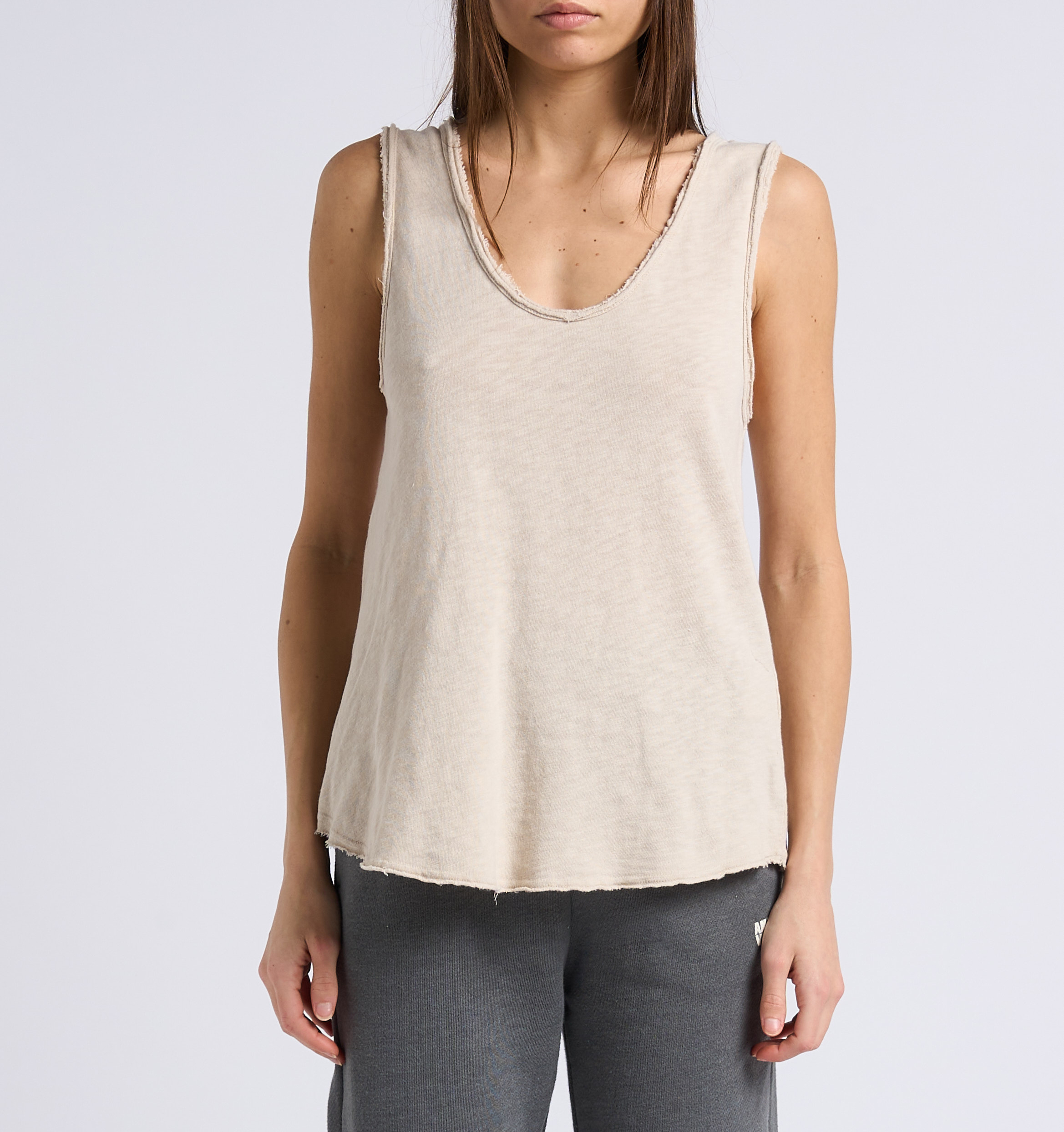 Straight round-neck cotton tank top AMERICAN VINTAGE