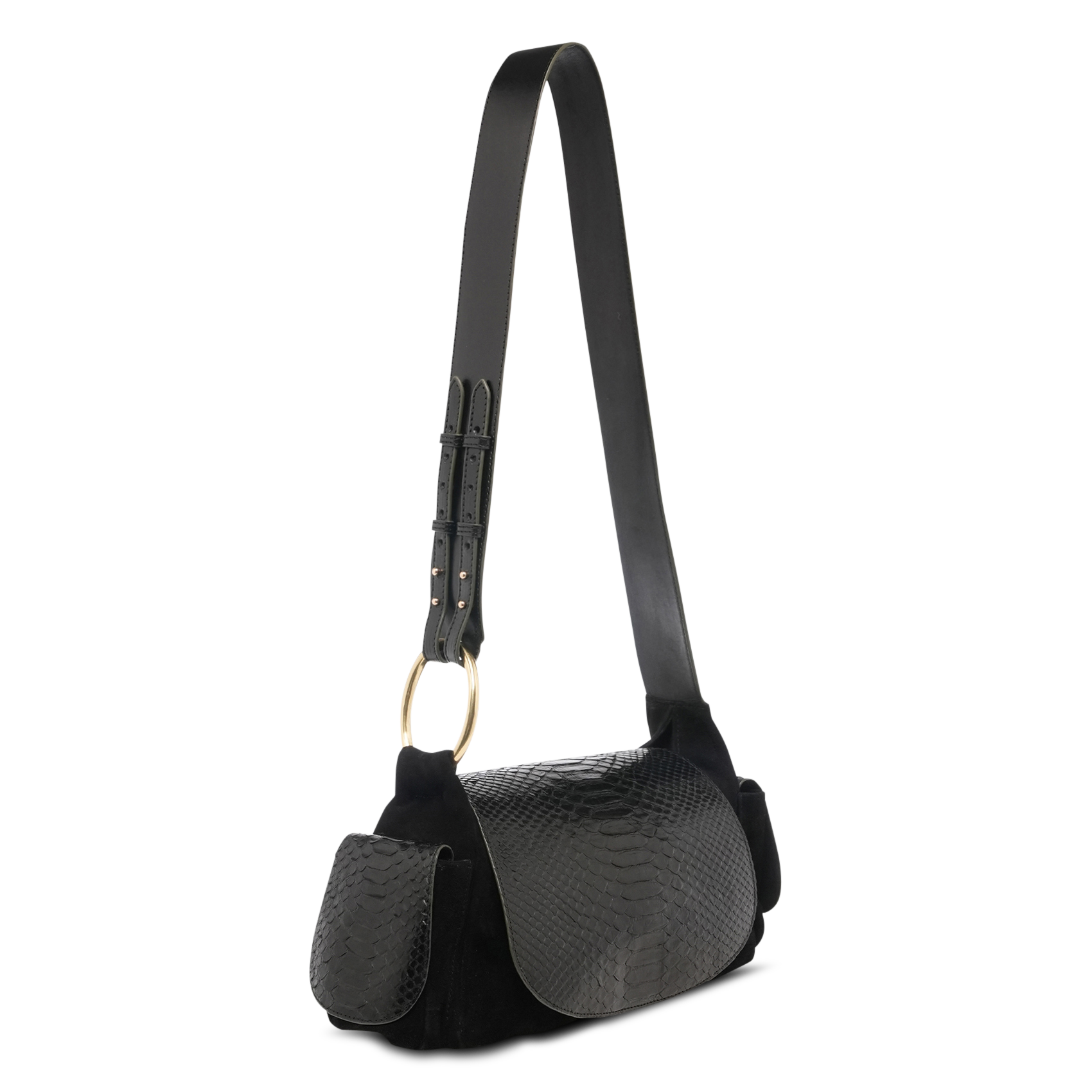 Bolso bandolera de ante CLARIS VIROT Negro