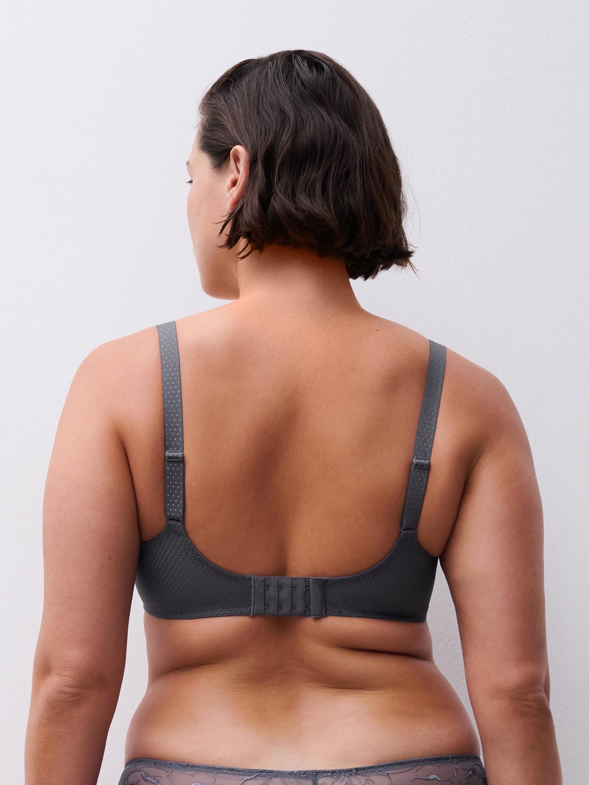 Soutien-gorge sans armature triangle broderie florale CHANTELLE Gris