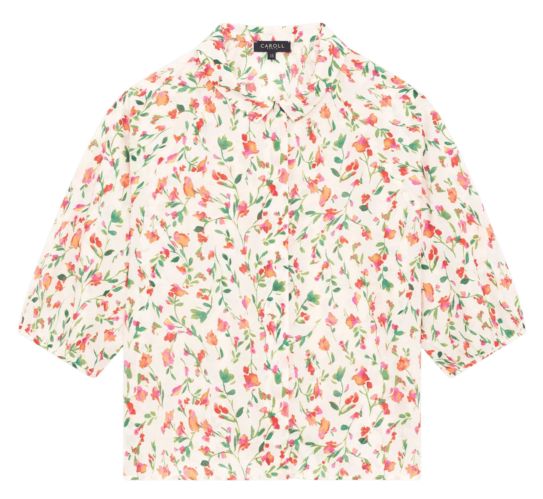 Blouse à imprimé fleuri CAROLL Beige