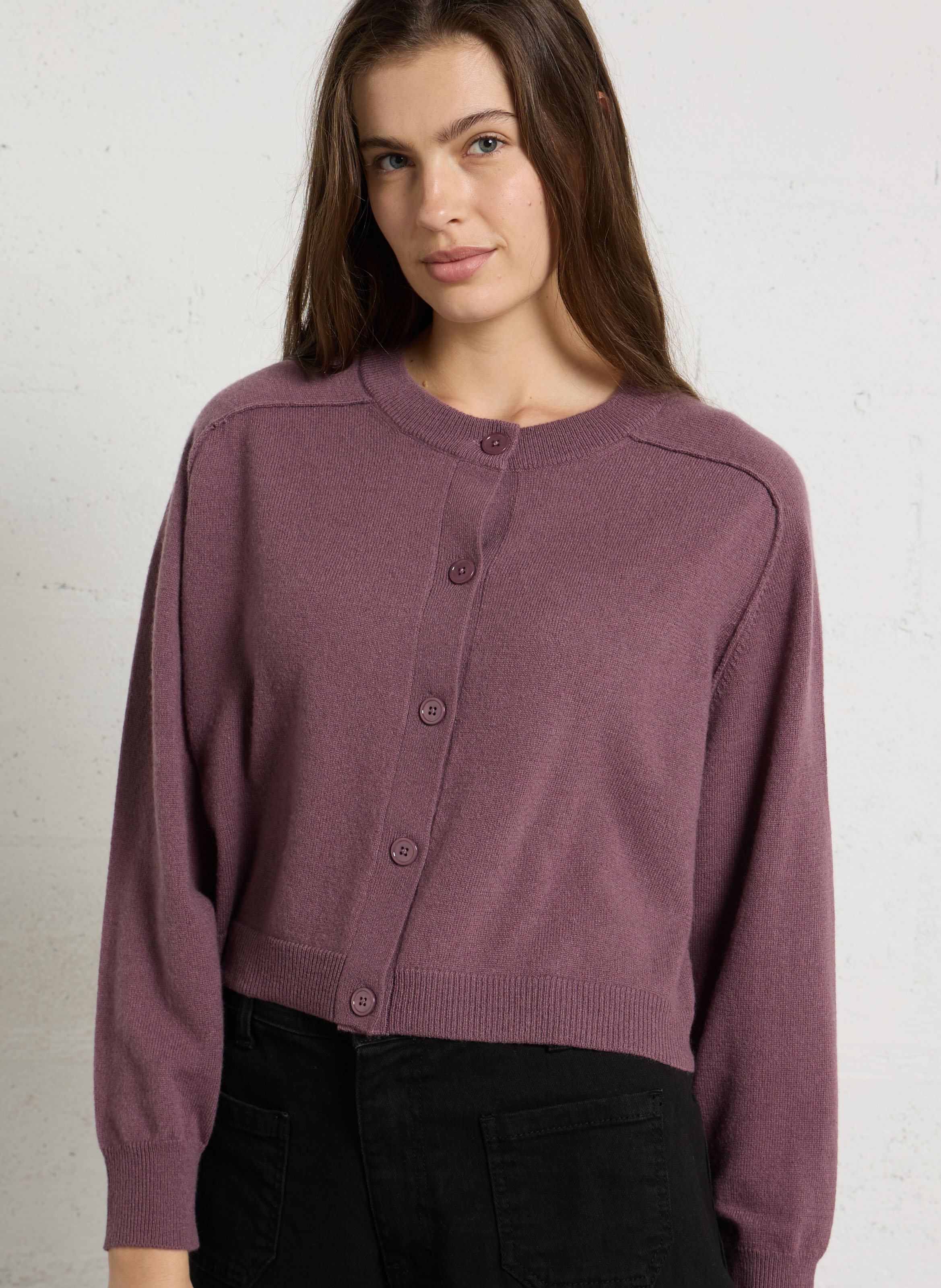 Long-sleeve cashmere cardigan MAJESTIC FILATURES