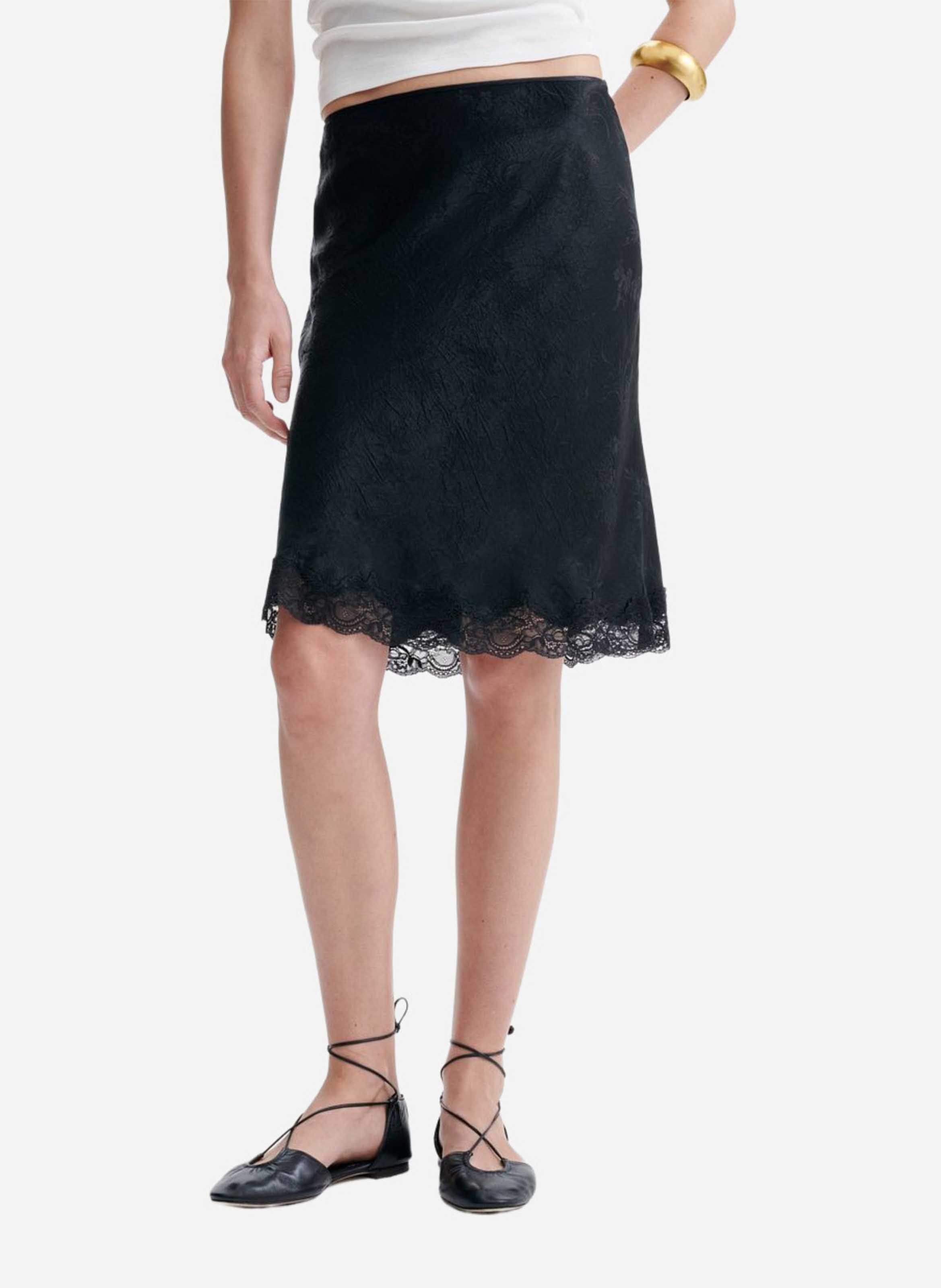 Jupe droite aspect jacquard VANESSA BRUNO Noir
