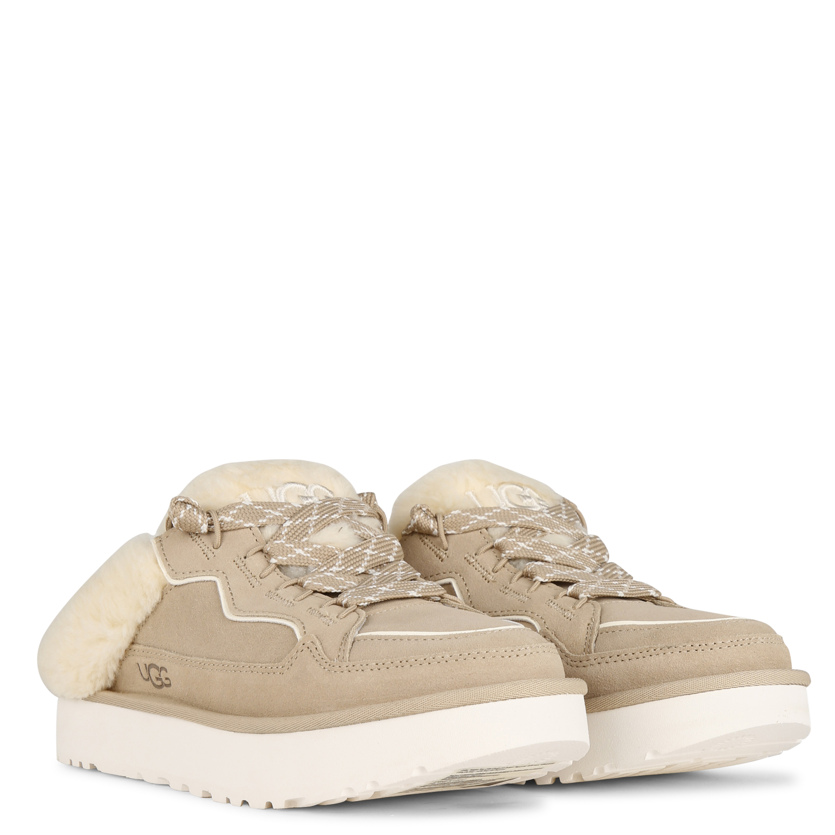 Zoccoli in pelle mista UGG Beige