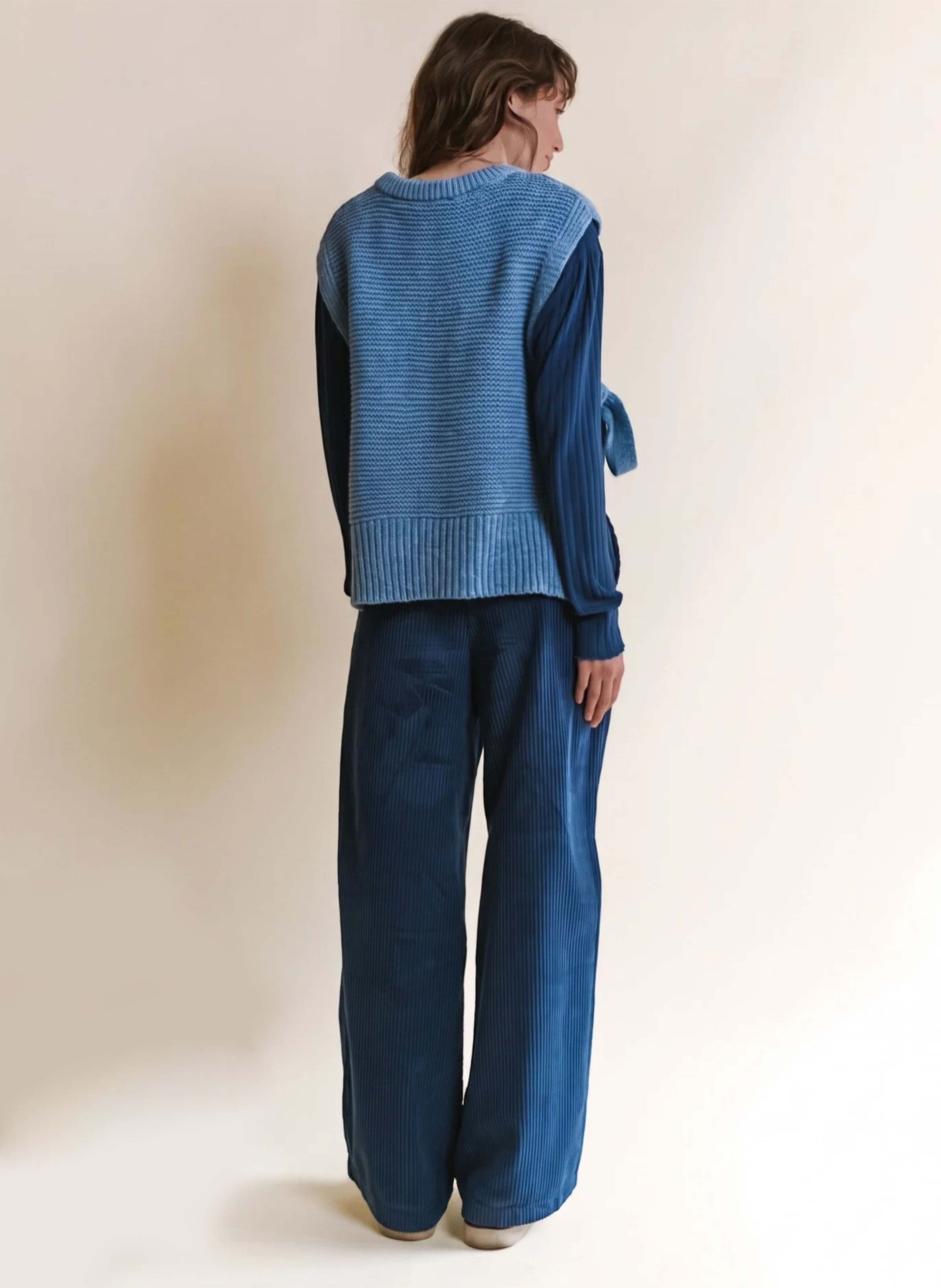 Pull col rond en laine mélangée EMILE ET IDA Bleu