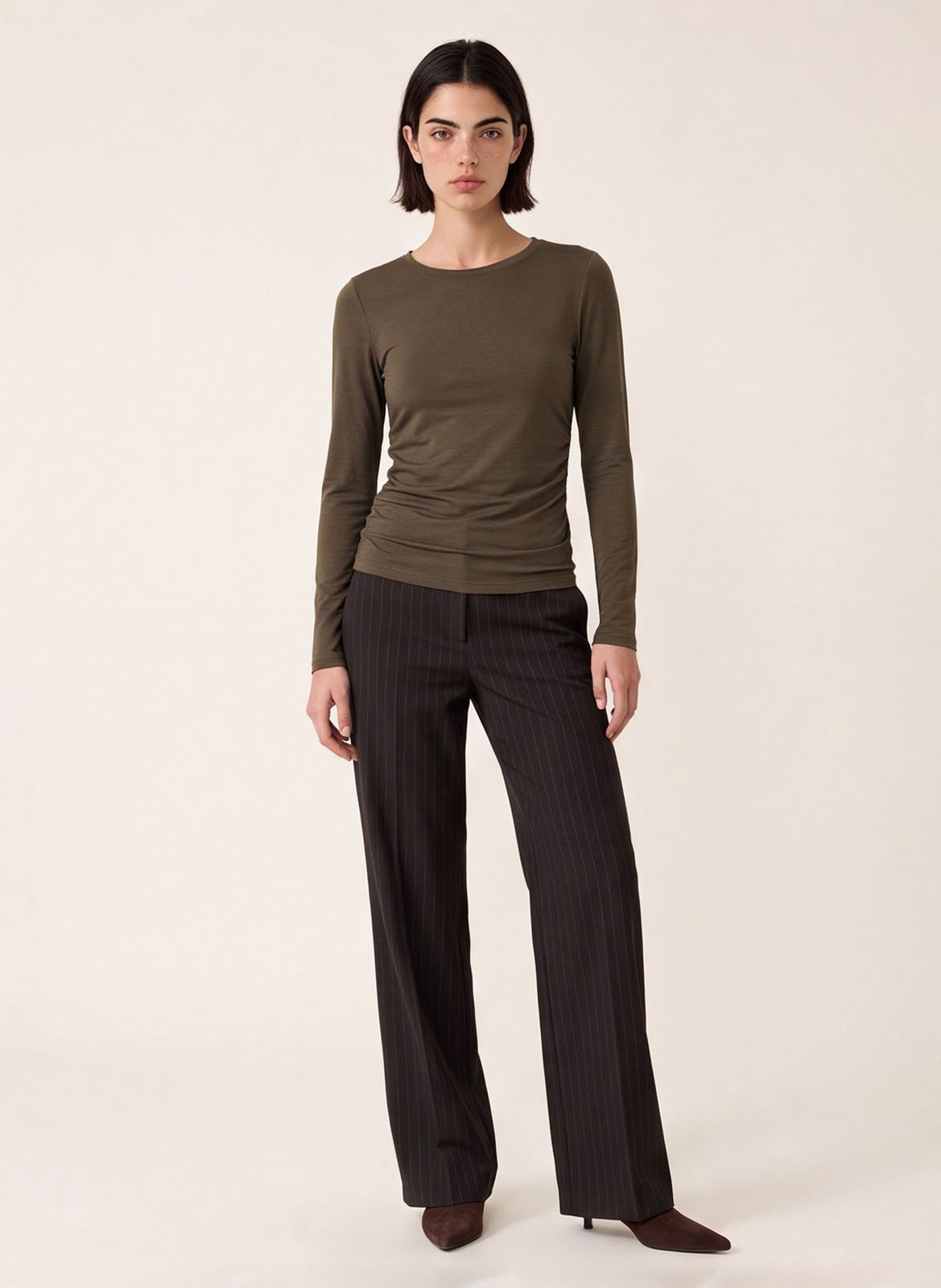 Einfarbiges Langarm-Top | Khaki KOOKAI Damen