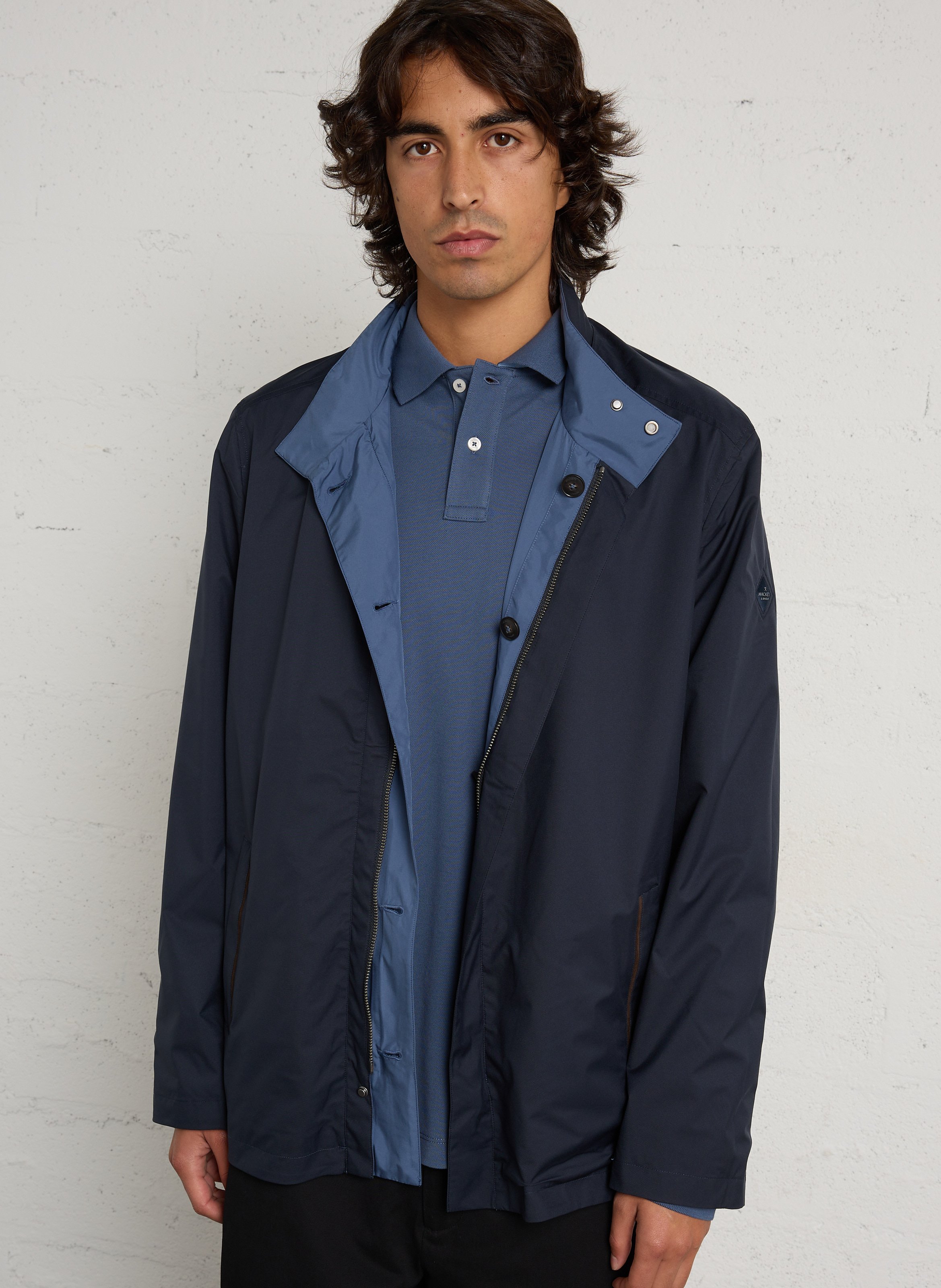 Veste imperméable col montant  HACKETT Bleu