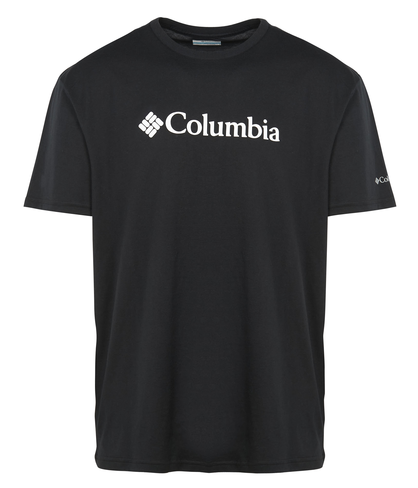 Round-neck cotton T-shirt with screen print COLUMBIA Black