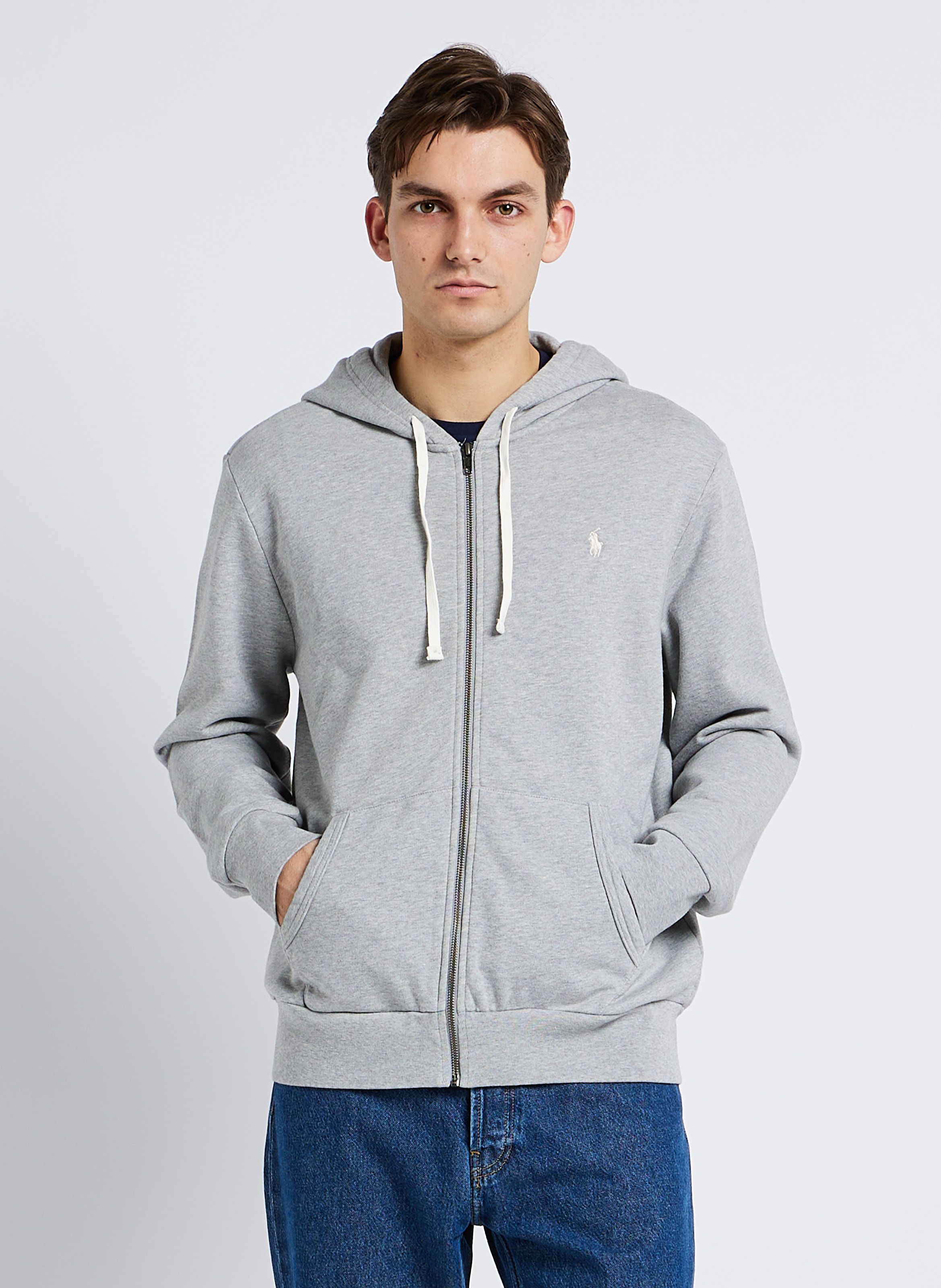 Grey polo store zip up hoodie