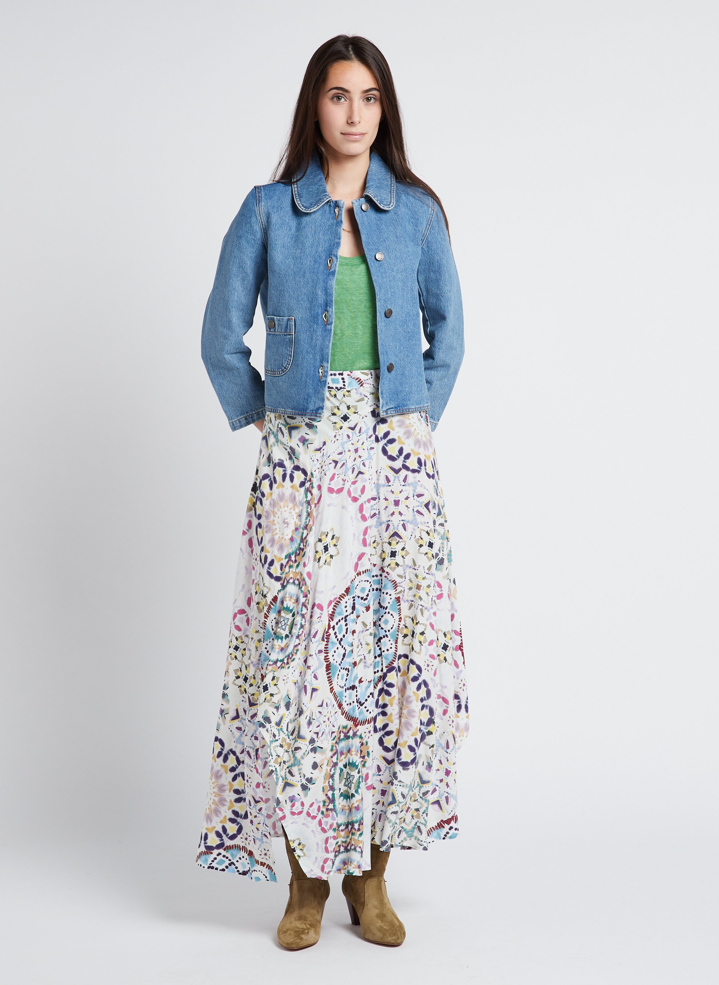 Veste courte en denim délavé BA&SH Bleu