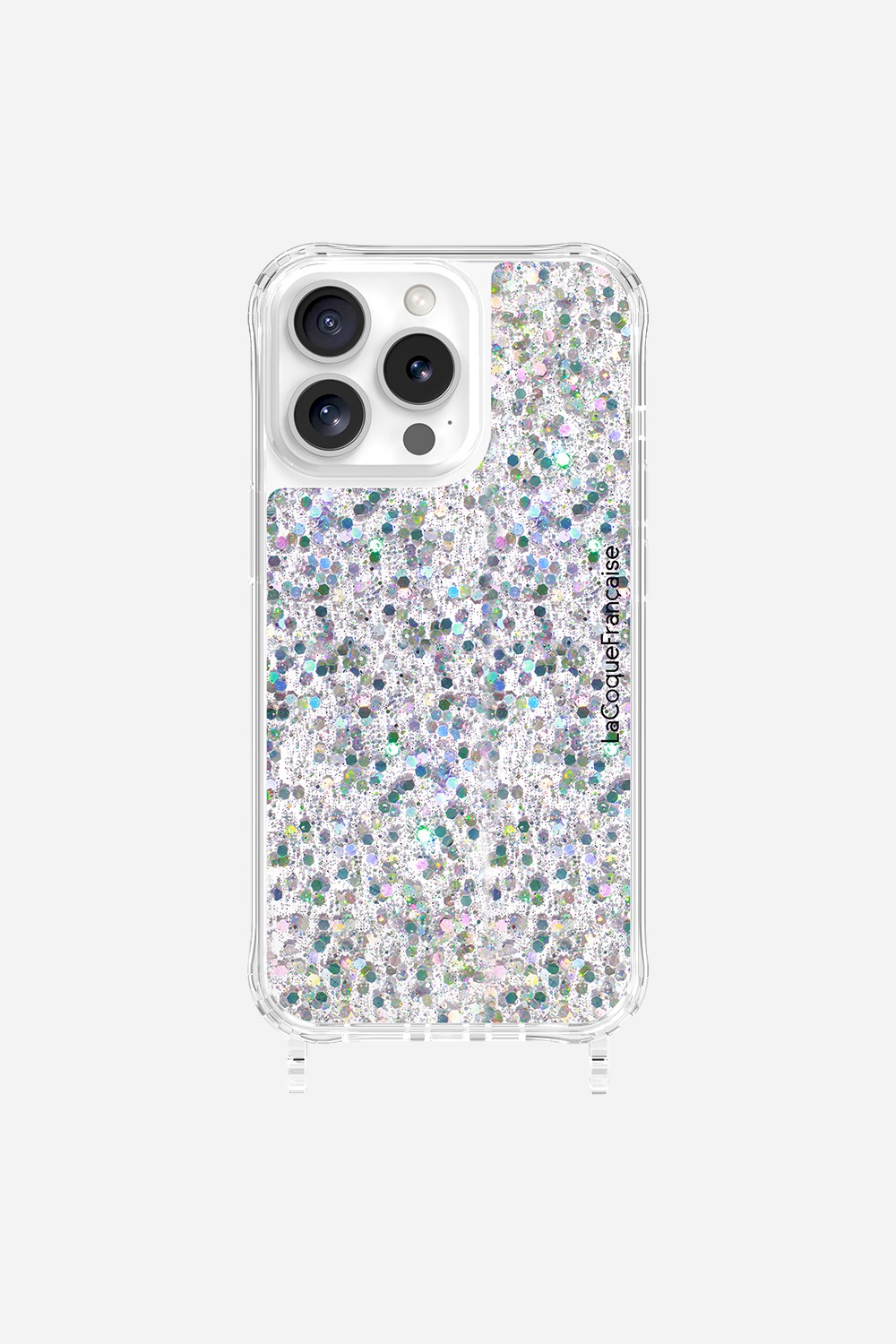 Phone case with holographic glitter rings for iPhone 13 Pro LA COQUE FRANCAISE Silver