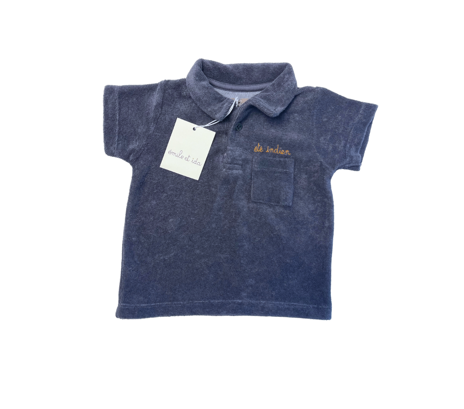 Blue baby polo - 6 months EMILE ET IDA - SECONDE MAIN Blue