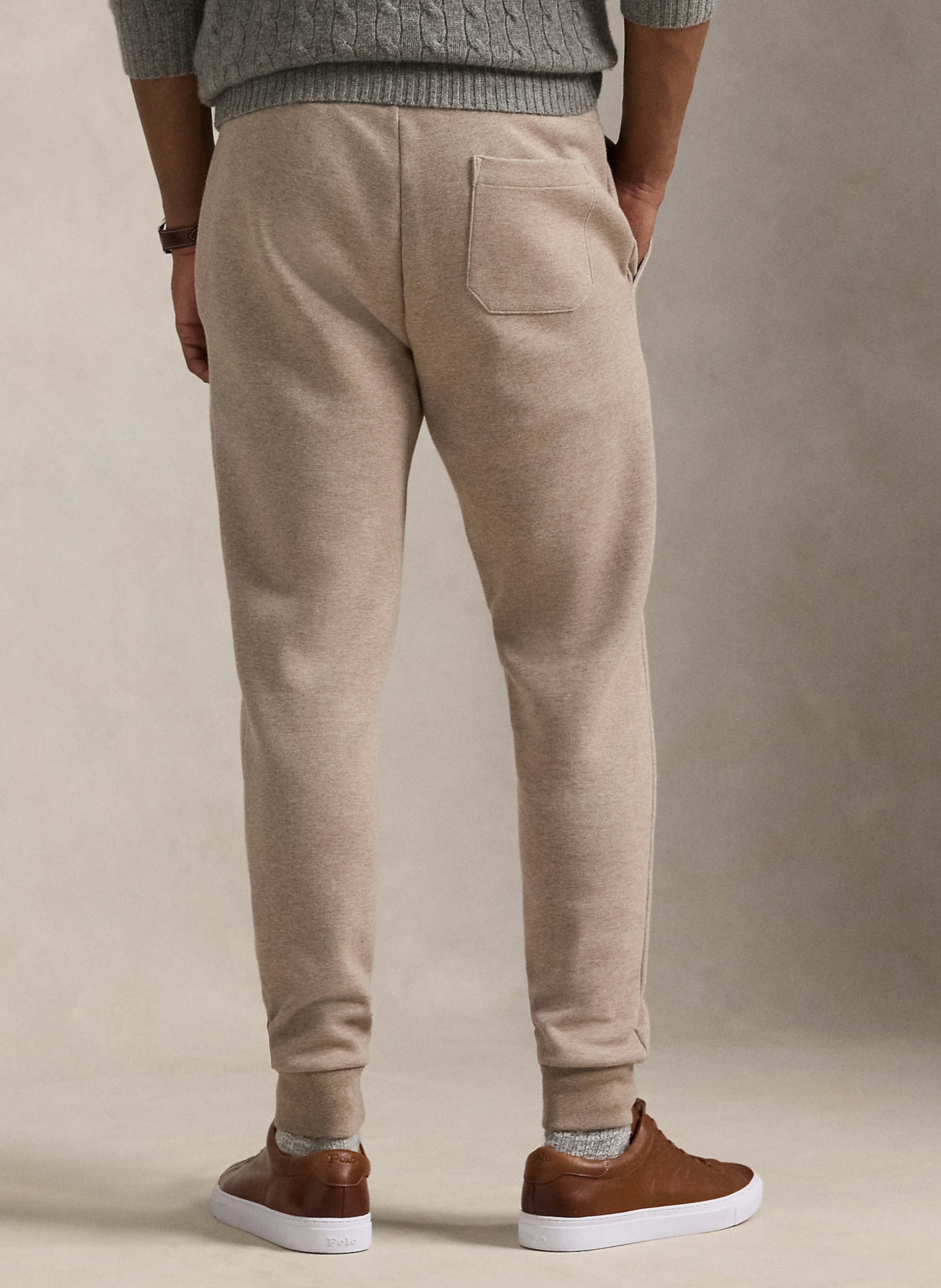 Cotton-mix fitted track pants POLO RALPH LAUREN Brown