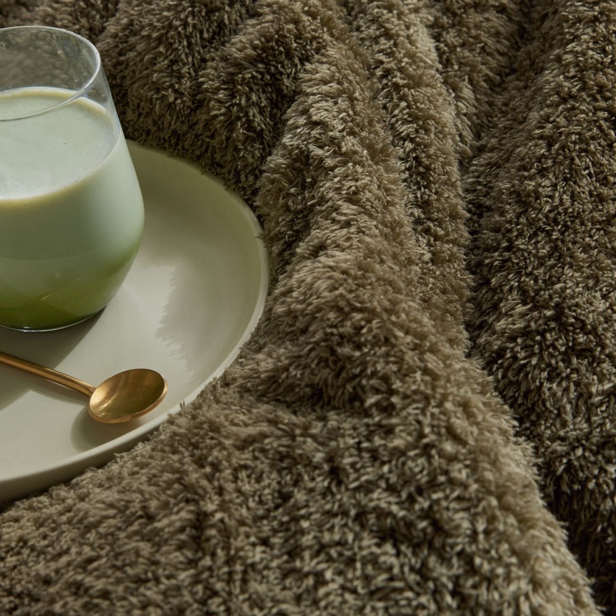 Solid fleece plaid TODAY LINGE DE MAISON Green