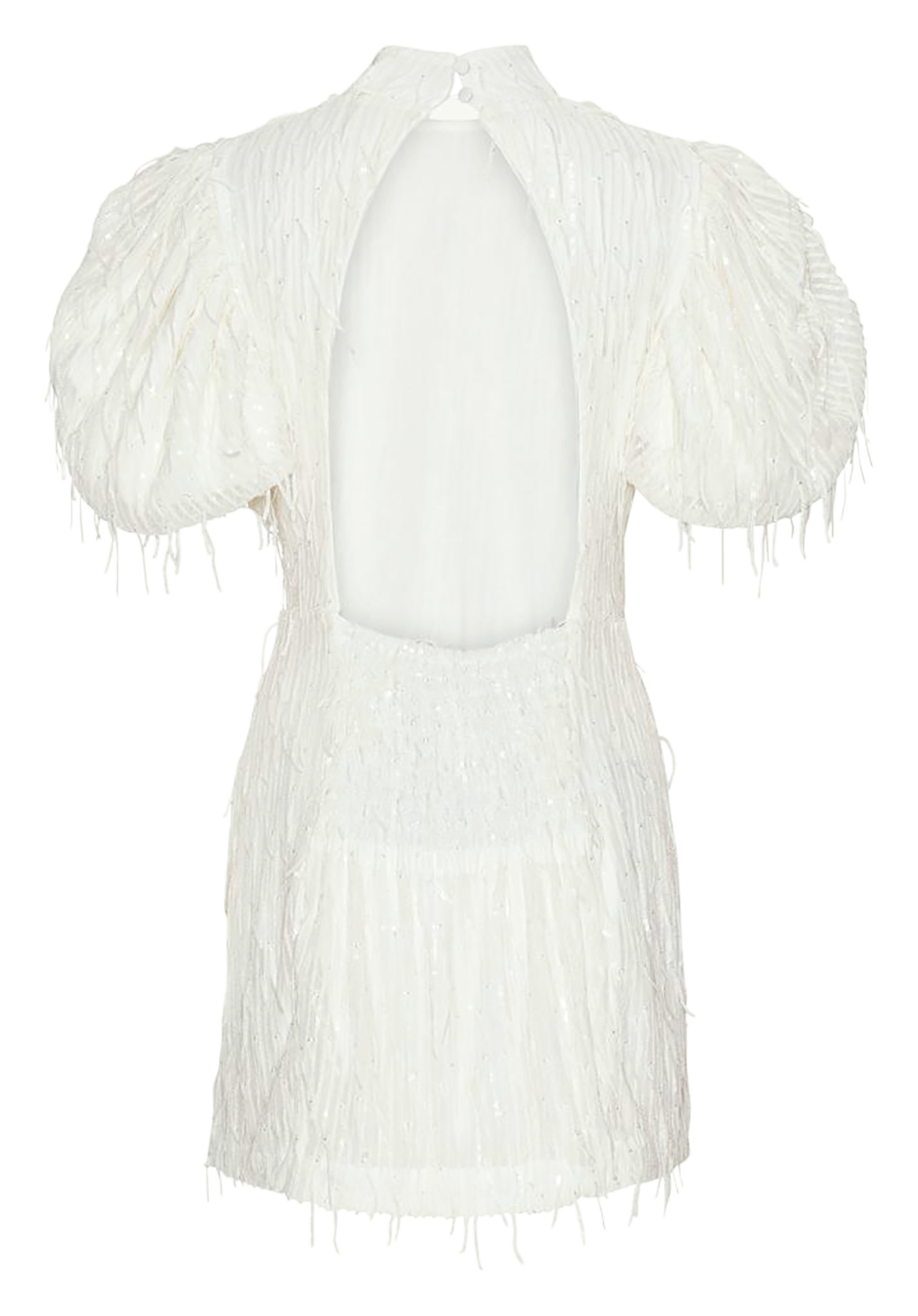 Robe courte en fibres recyclées mélangées ROTATE Blanc