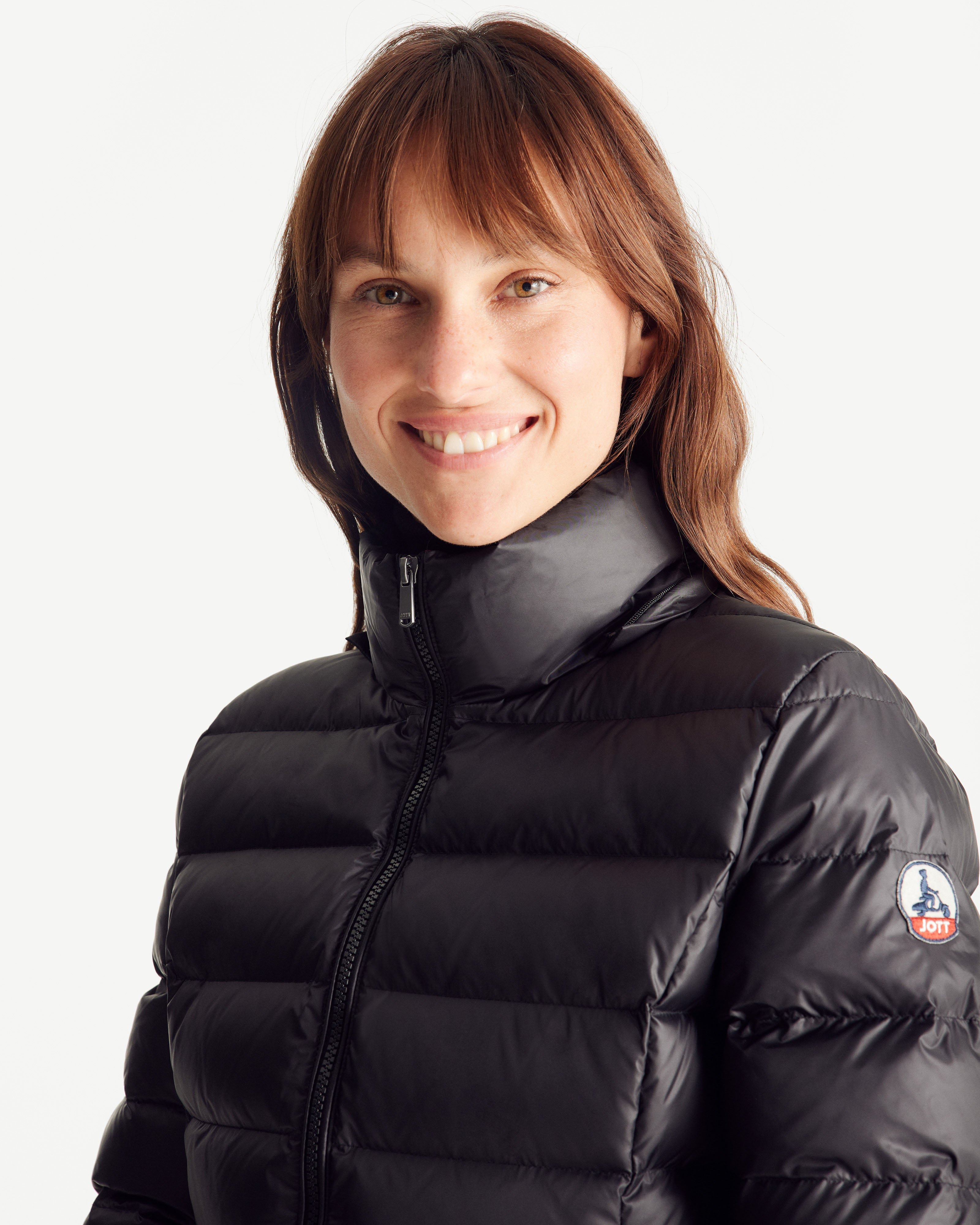 Luxury cold weather hooded puffer coat JOTT Black