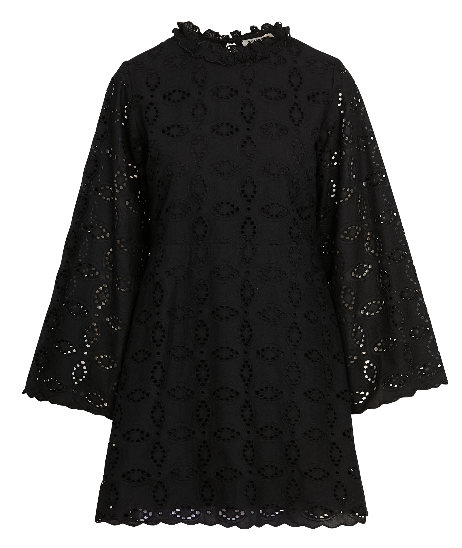 Korte jurk van katoen met ronde hals BELLEPIECE Zwart