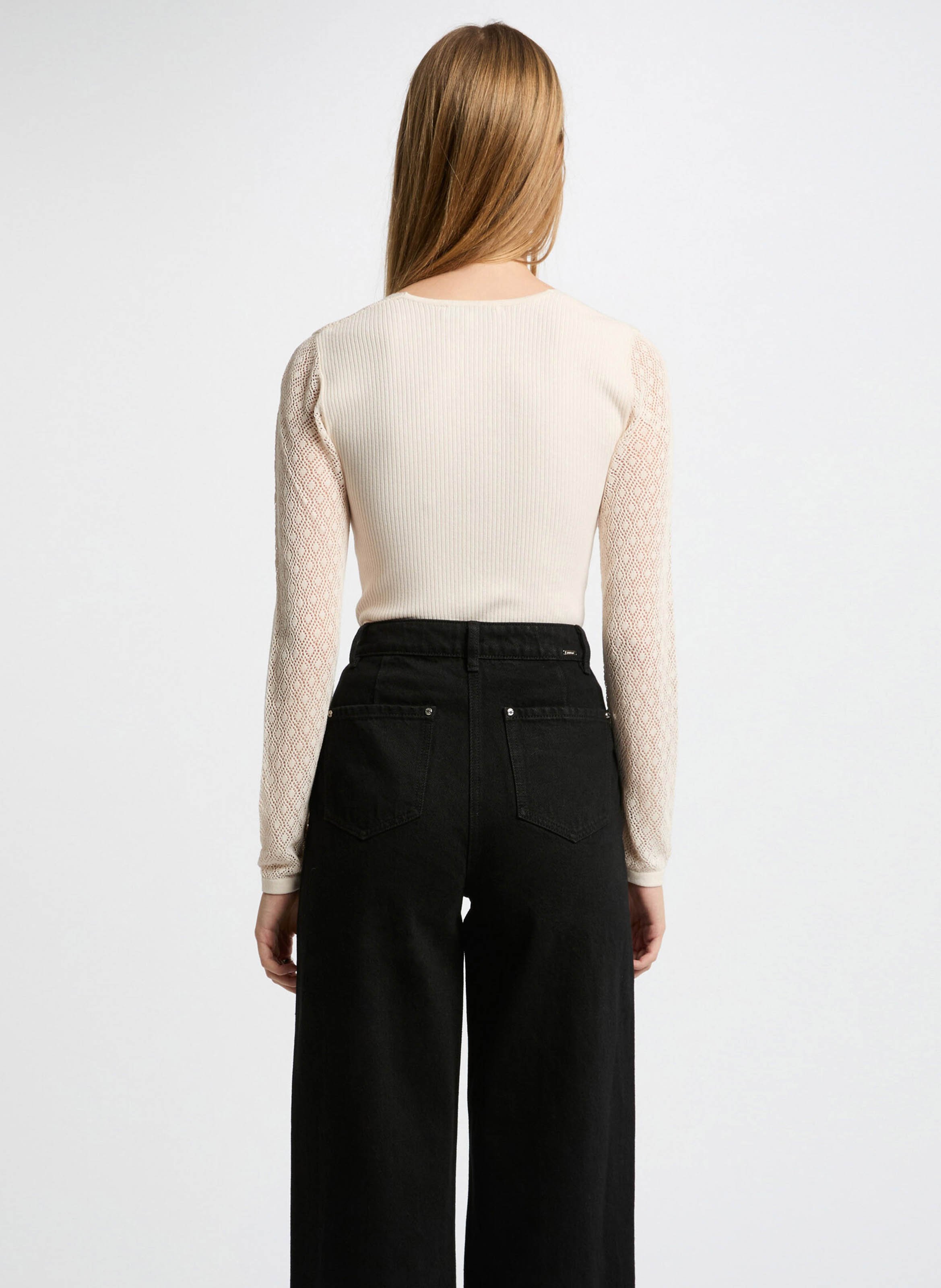 Vaquero ancho de algodón MORGAN Negro