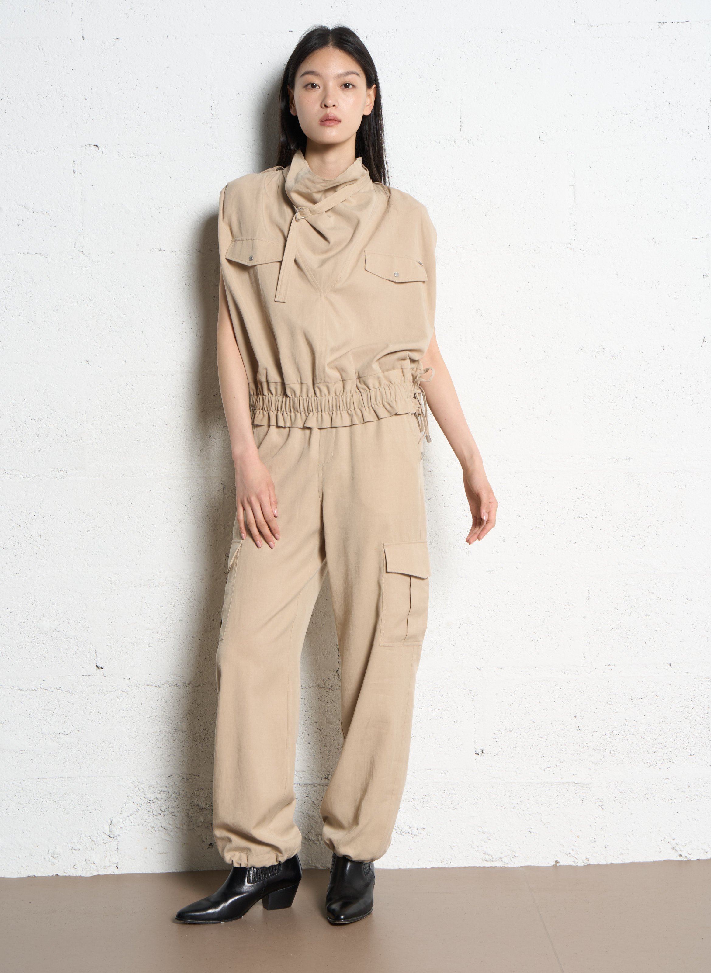 Elasticated-waist trousers  IKKS Beige