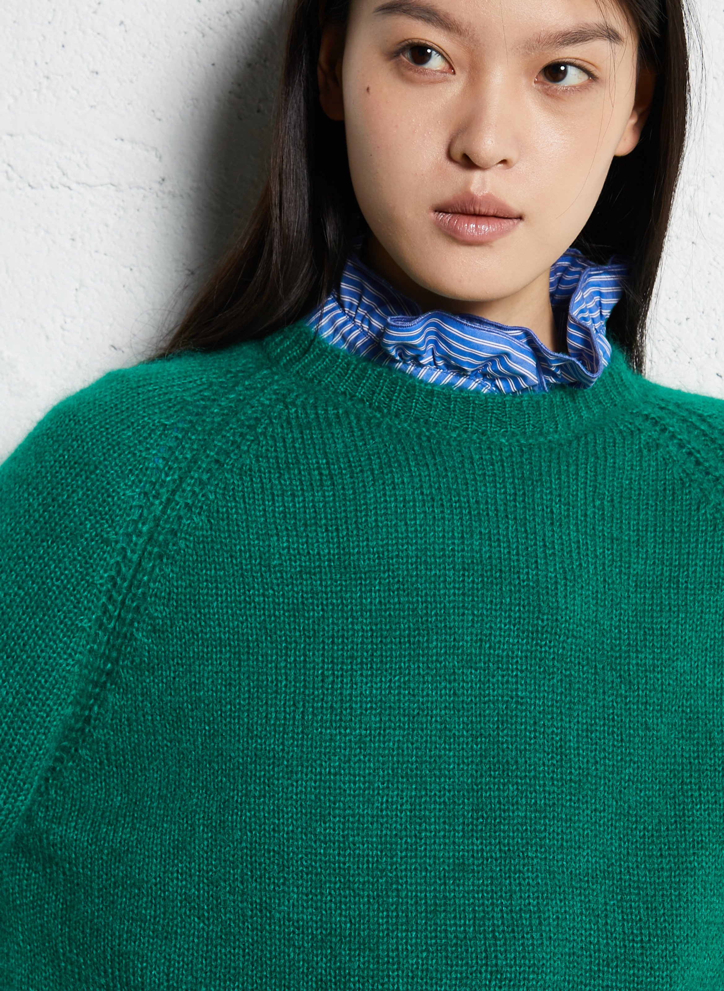 Rechte trui van gemengde mohair SUZIE WINKLE Groen