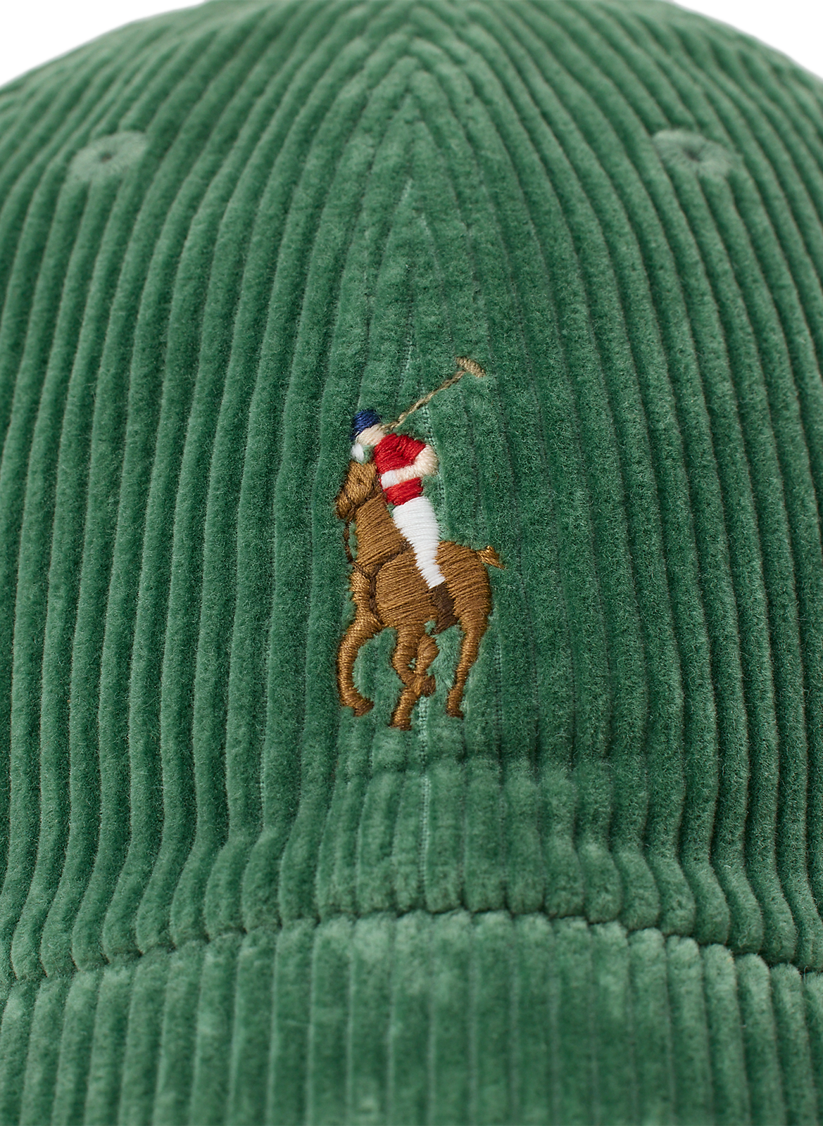Casquette brodée en velours de coton côtelé  POLO RALPH LAUREN Vert