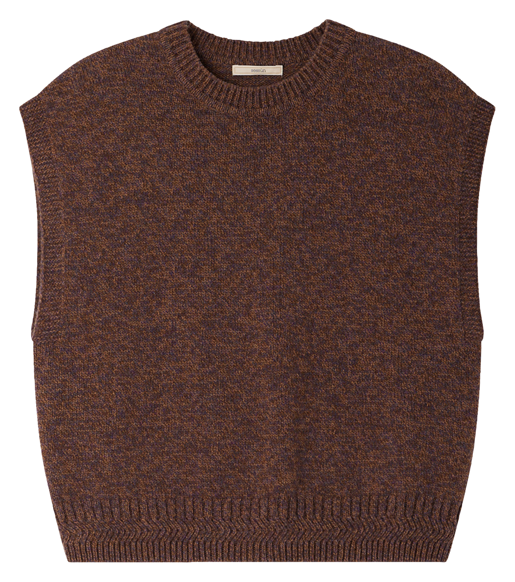 Pull sans manches en laine mérinos SESSUN Marron