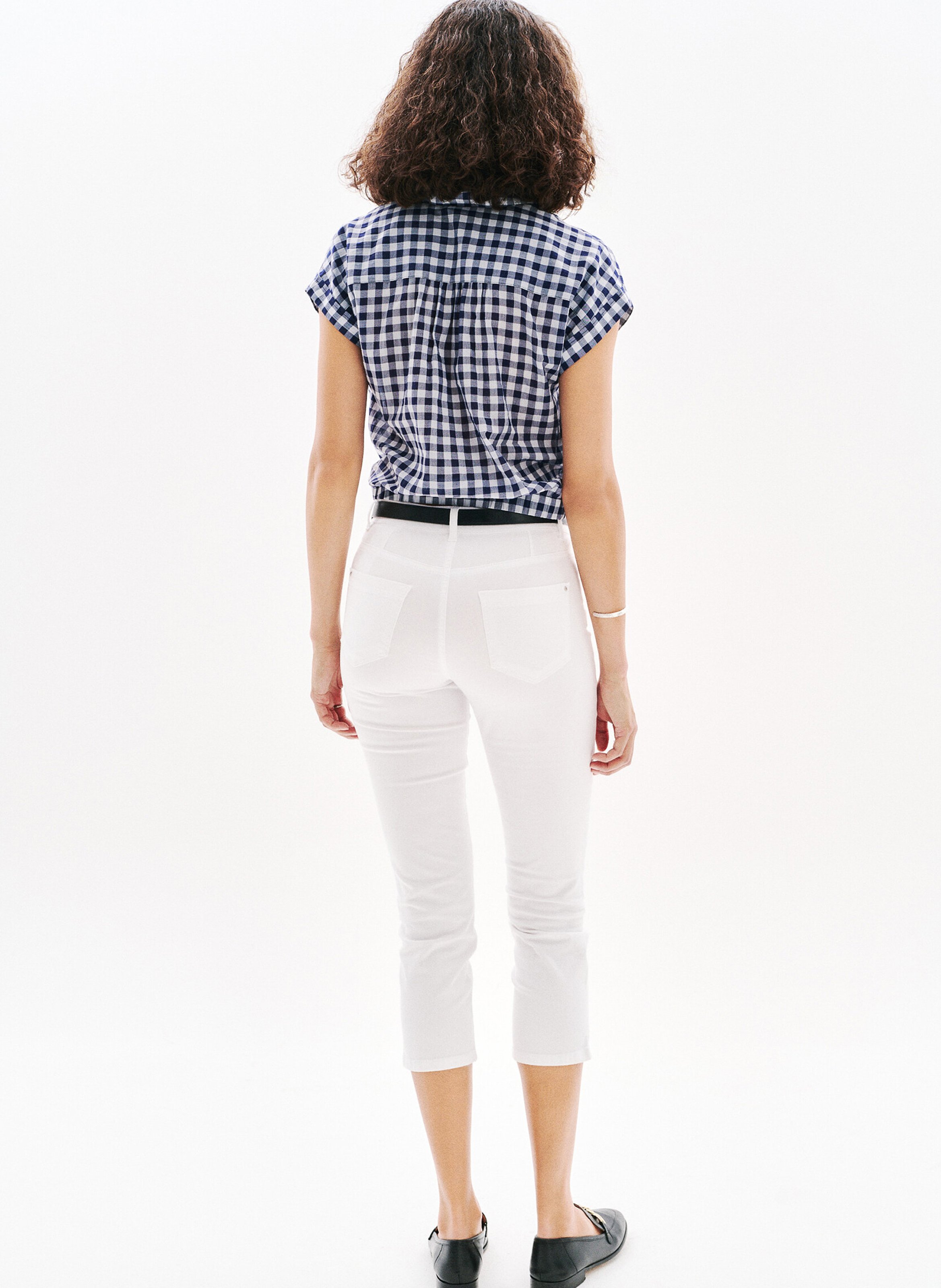 Chemise droite en coton imprimé CAROLL Bleu