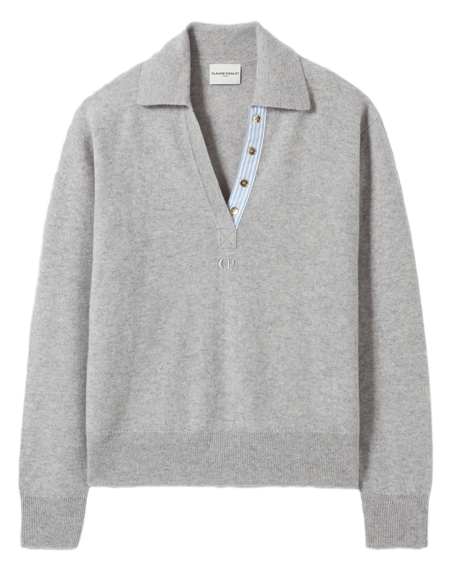 Straight wool blend polo CLAUDIE PIERLOT Grey