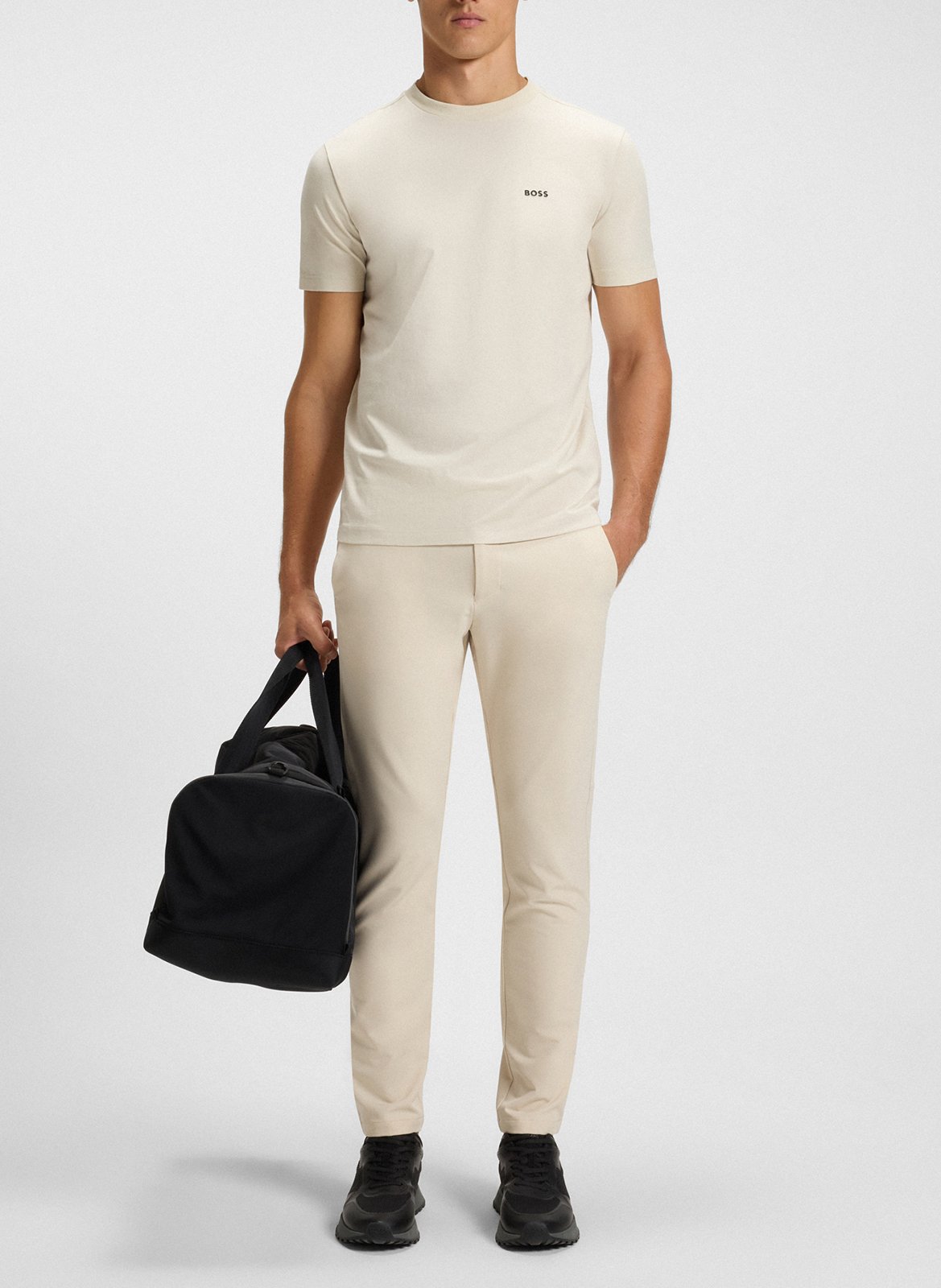 Basic cotton-mix T-shirt BOSS White