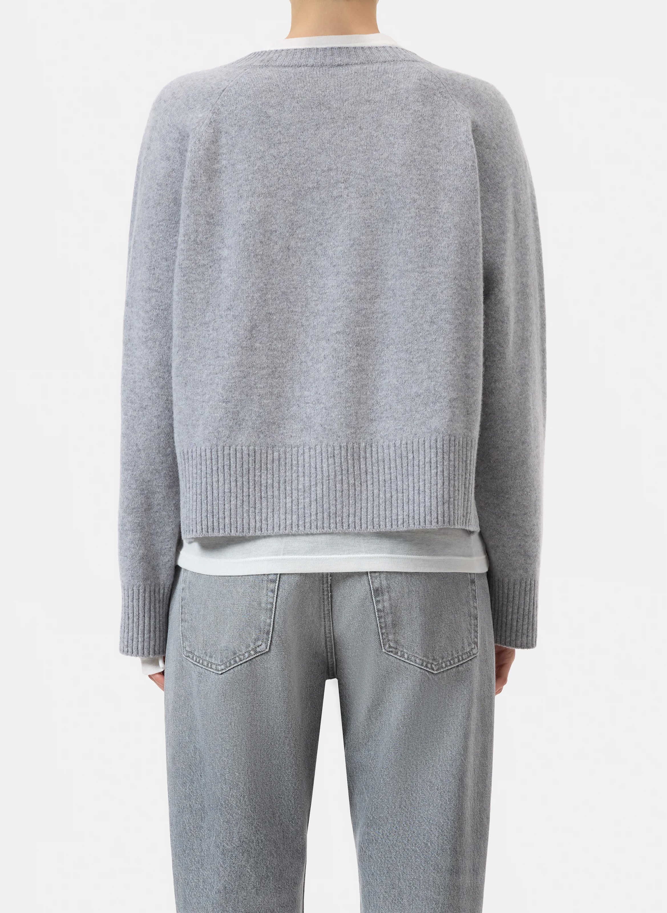 Pull oversize col rond en laine CLOSED Gris