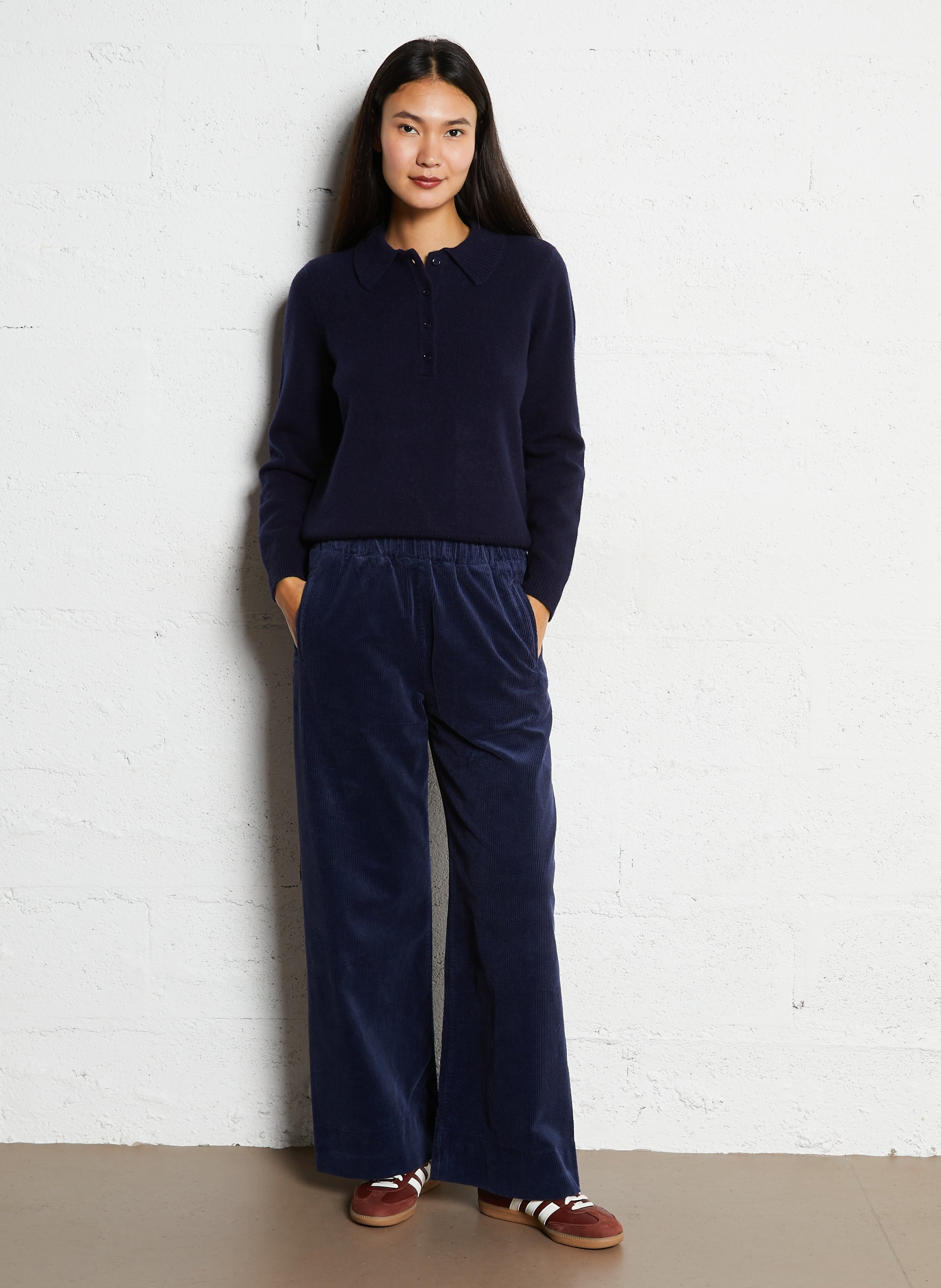 Oversized wool and cashmere polo neck sweater PETITE MENDIGOTE Blue