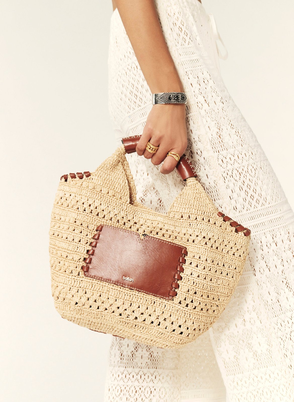 Sac cabas en raphia  BA&SH Marron