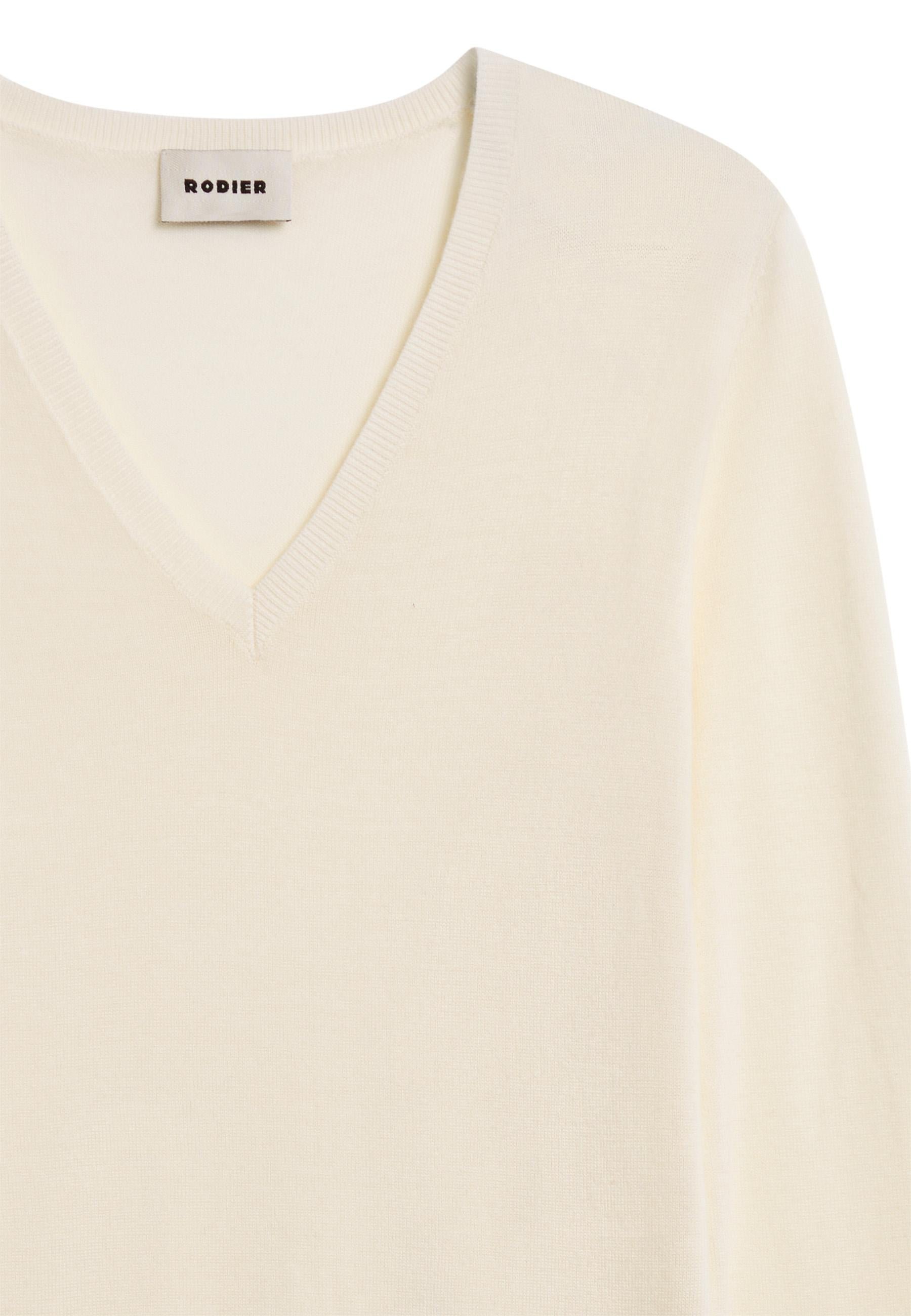 Bunelle wool V-neck sweater RODIER White